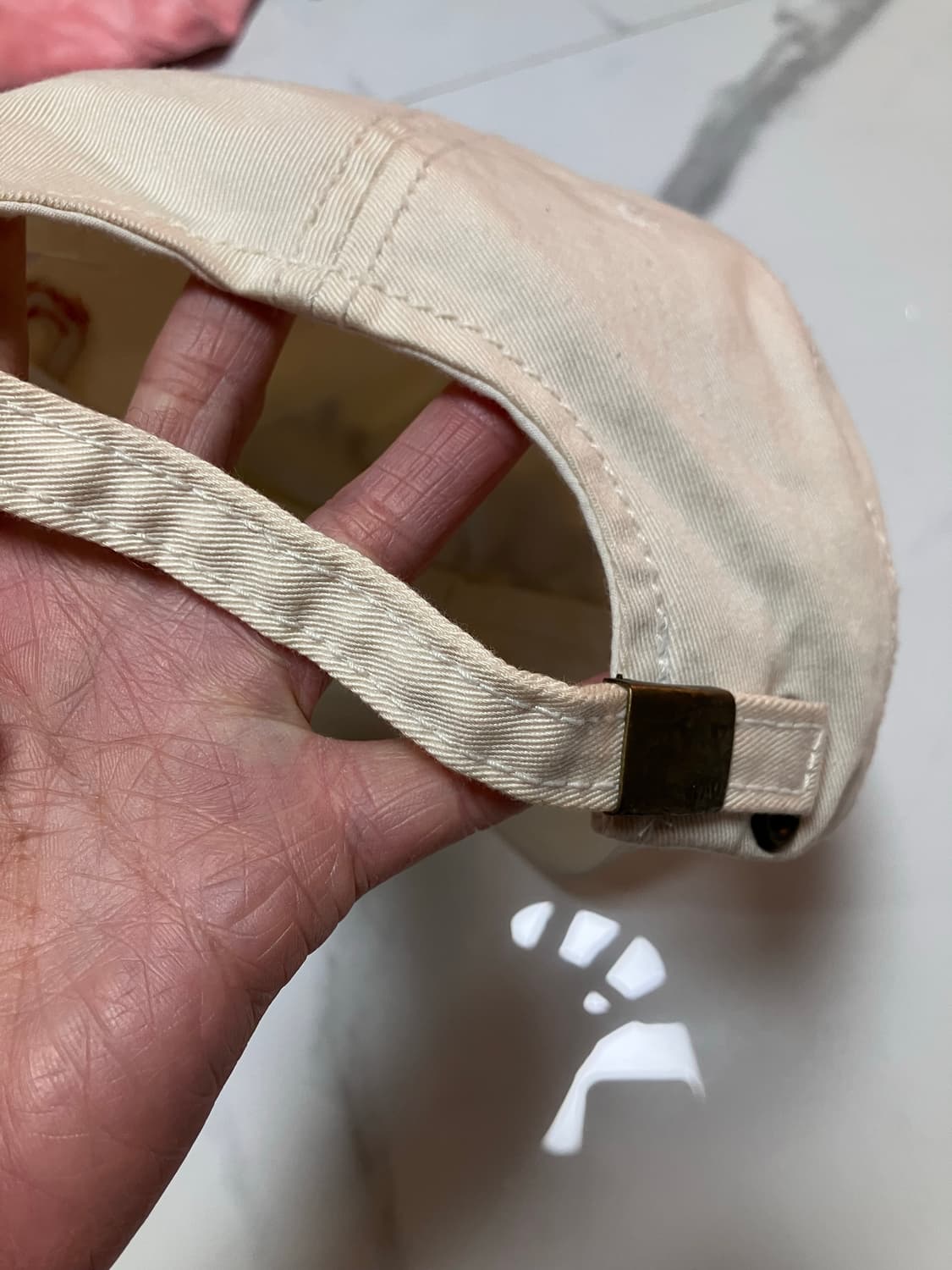 whoau Y2K 빈티지 볼캡 모자 크림 베이지 상품이미지4