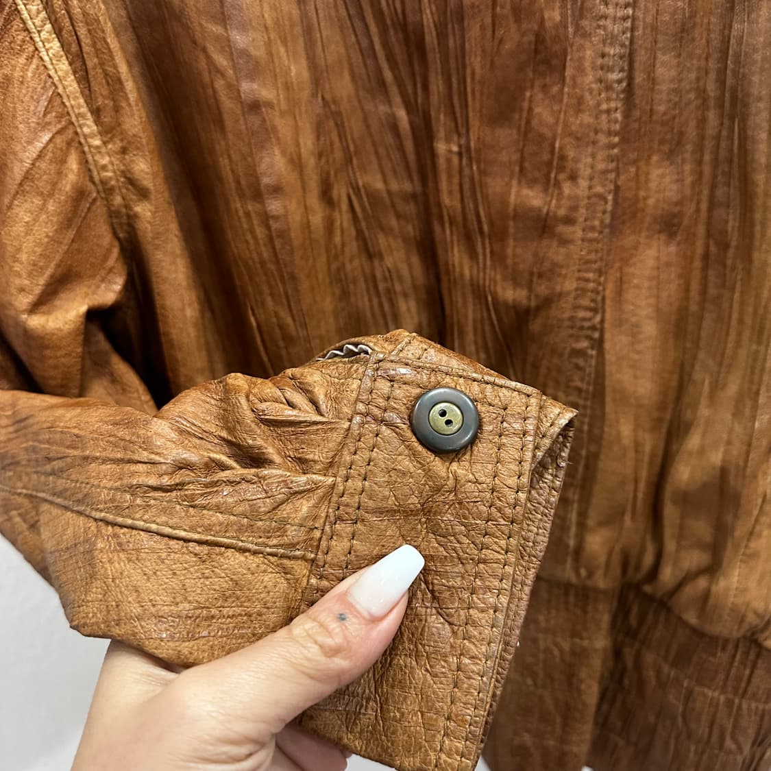 USA 빈티지 브라운 양가죽 자켓M 상품이미지6