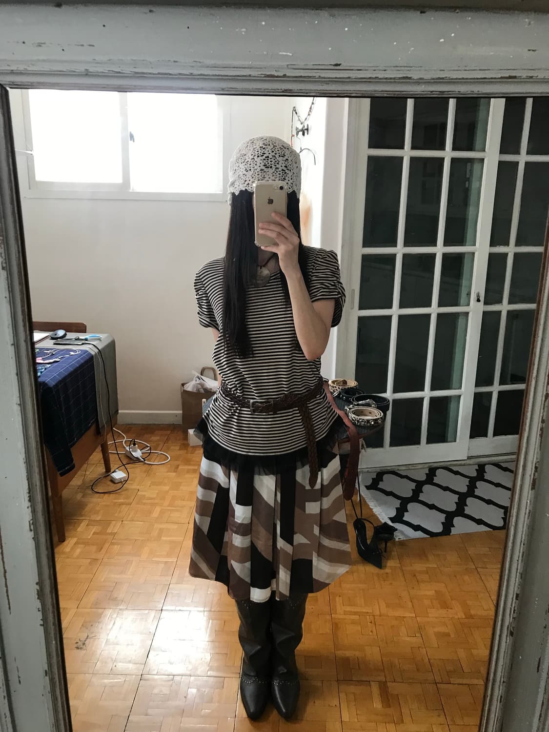 vintage pattern skirt 상품이미지4