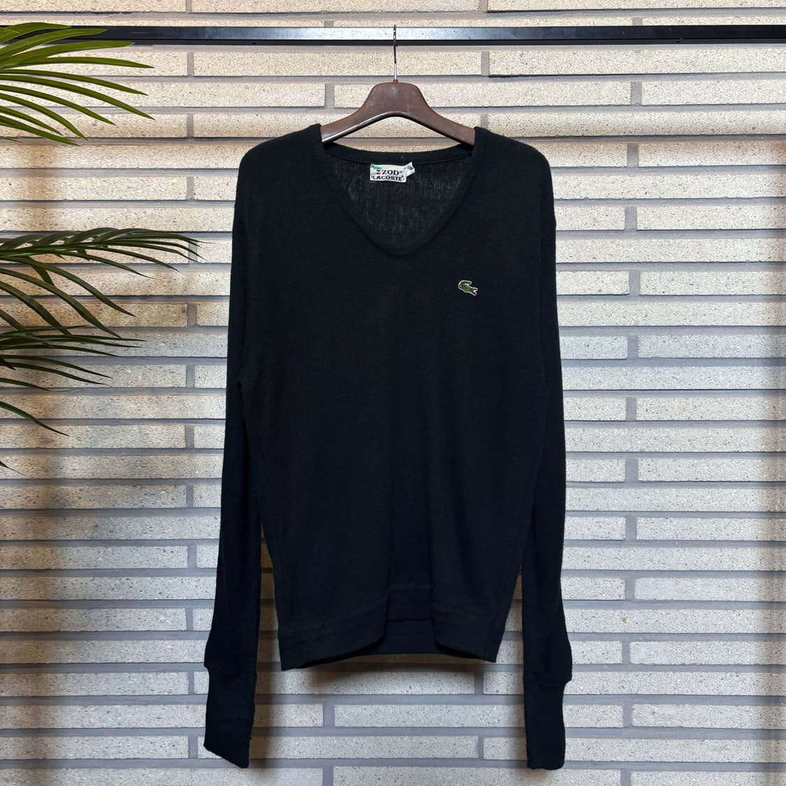 라코스테 아이조드 아크릴100 브이넥 니트 롱시보리 진청녹 상품이미지2