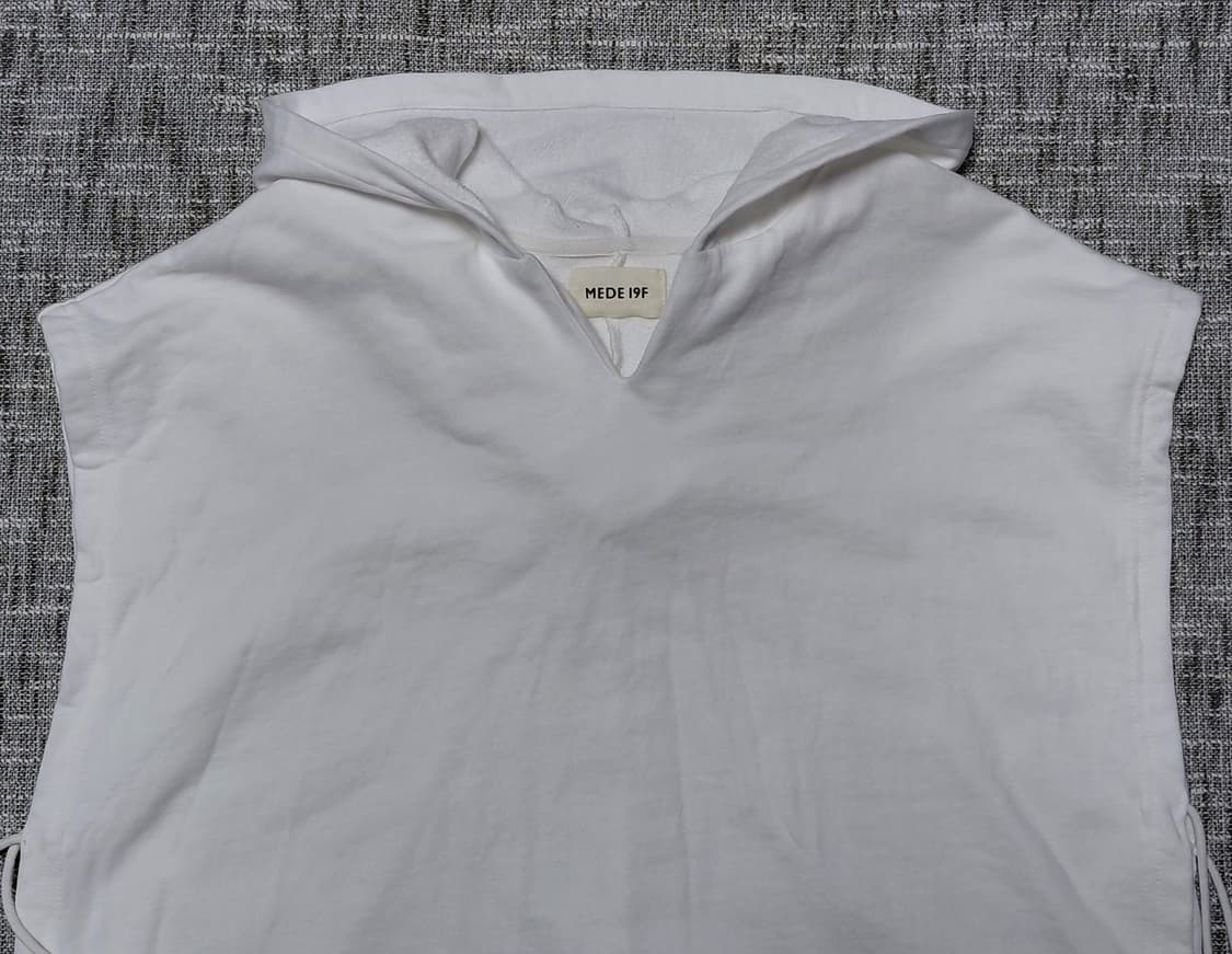 [LL] MEDE 19F 사이드 레이스업 후드 베스트 (화이트) 상품이미지3