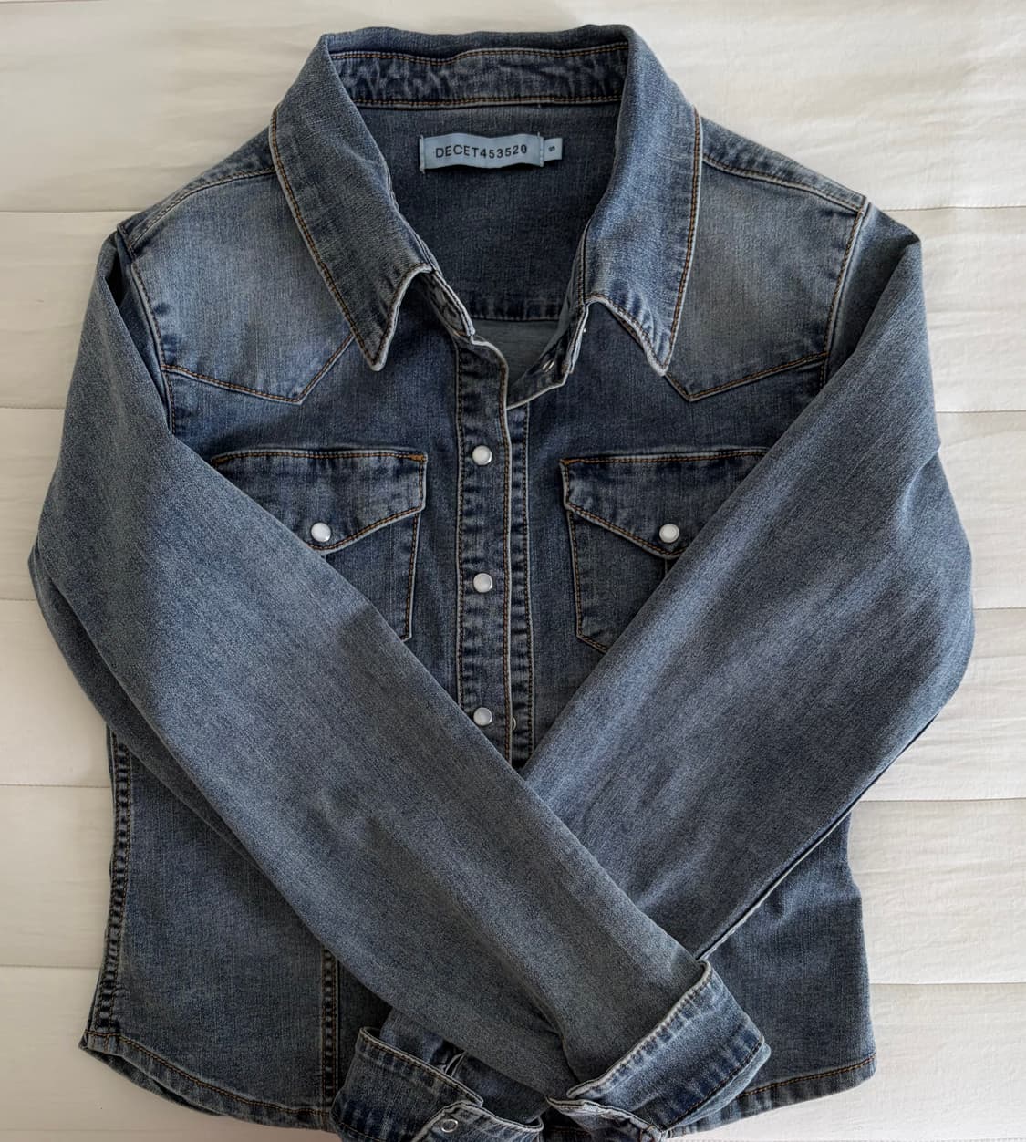 데케트우먼 데님 셔츠 S western slim denim shirts  상품이미지5