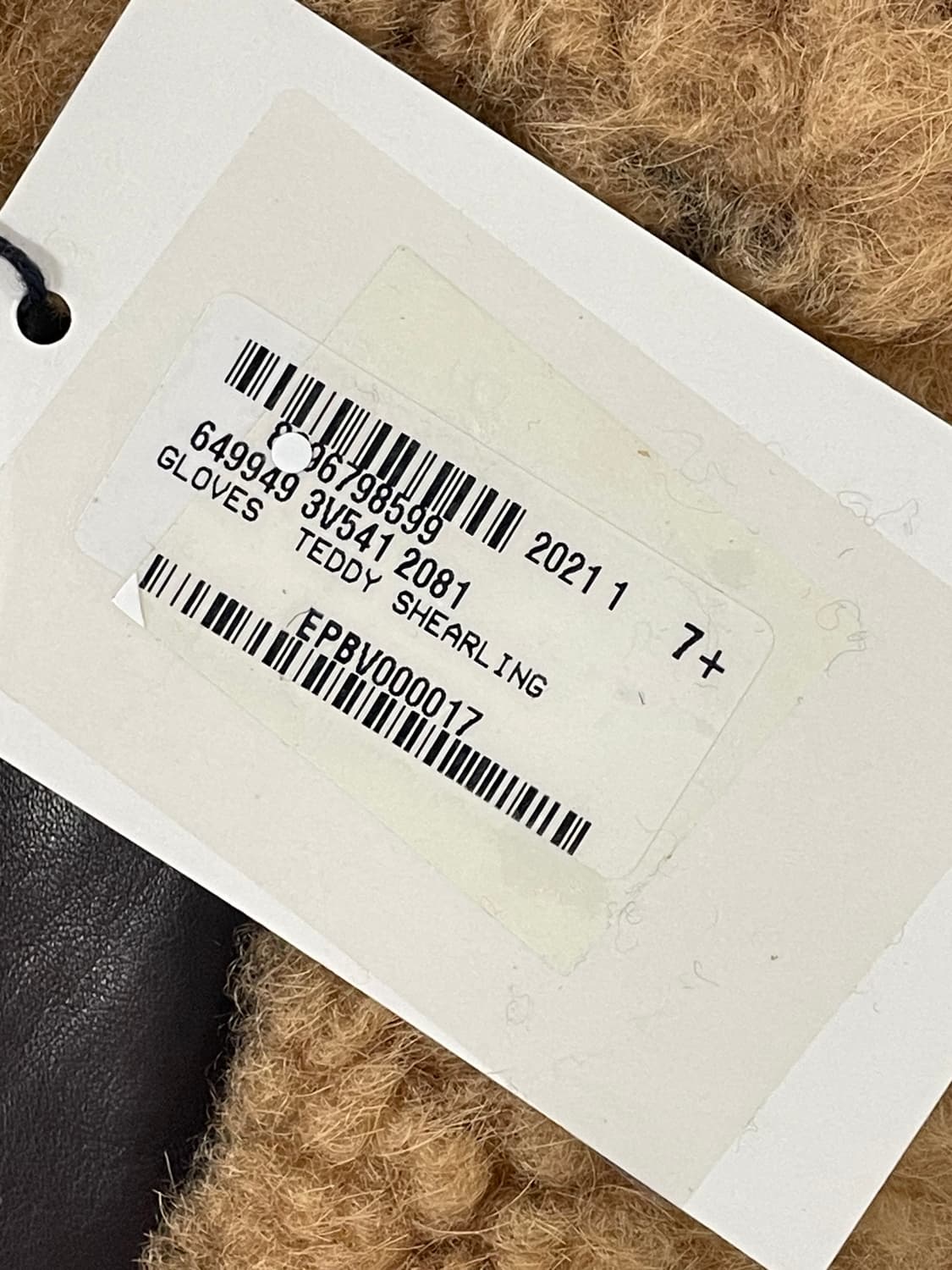 새상품 보테가 베네타 테디 시어링 레더 장갑 브라운 컬러 상품이미지3