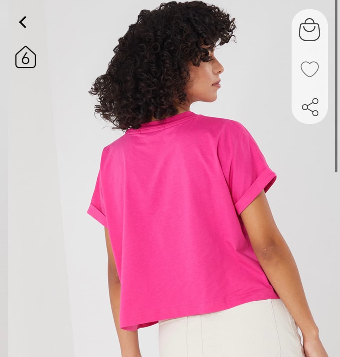 캘빈클라인 핫핑크 크롭 반팔 상품이미지3