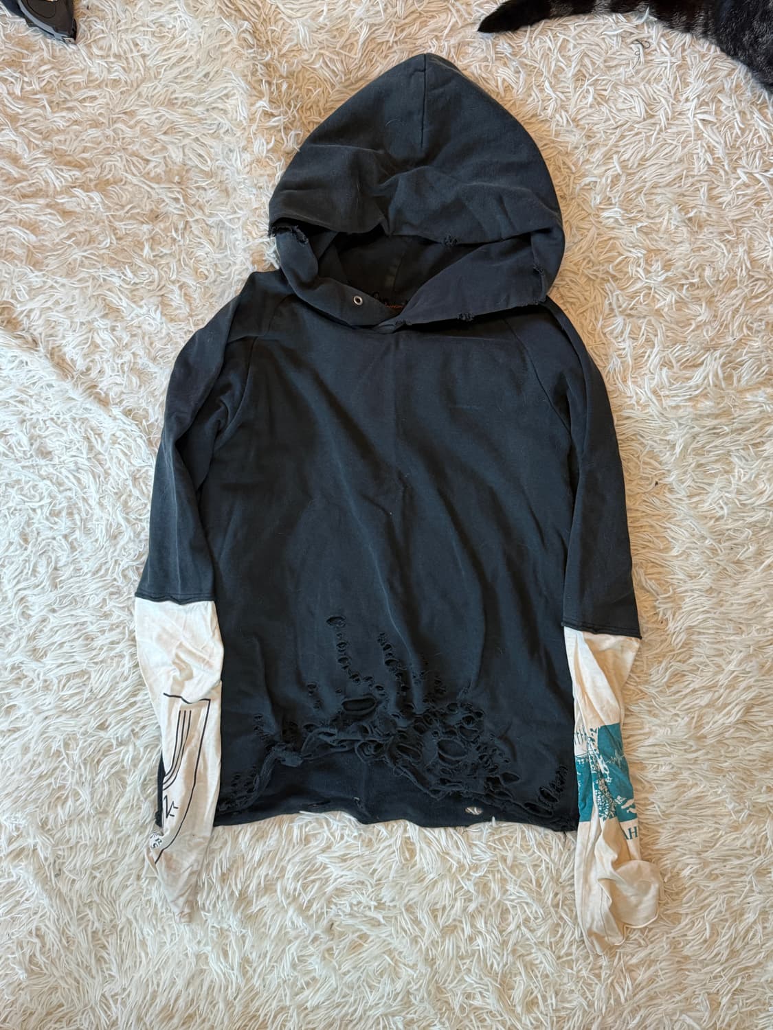 언더커버 T기 데미지 후드 상품이미지1