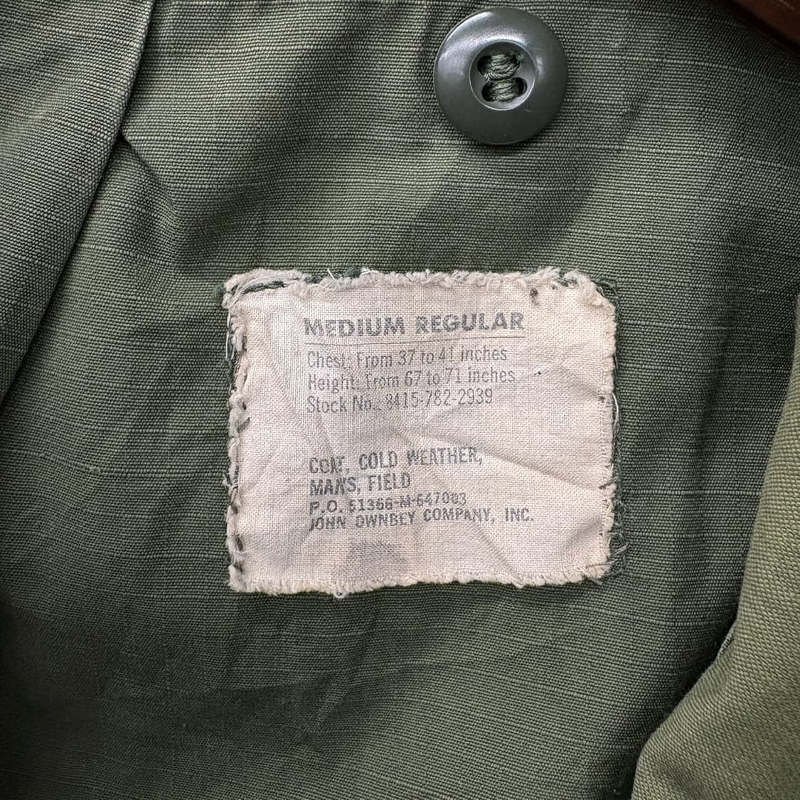 60s 오리지날 U.S ARMY M-1965 야전상의 필드자켓 N479 상품이미지9