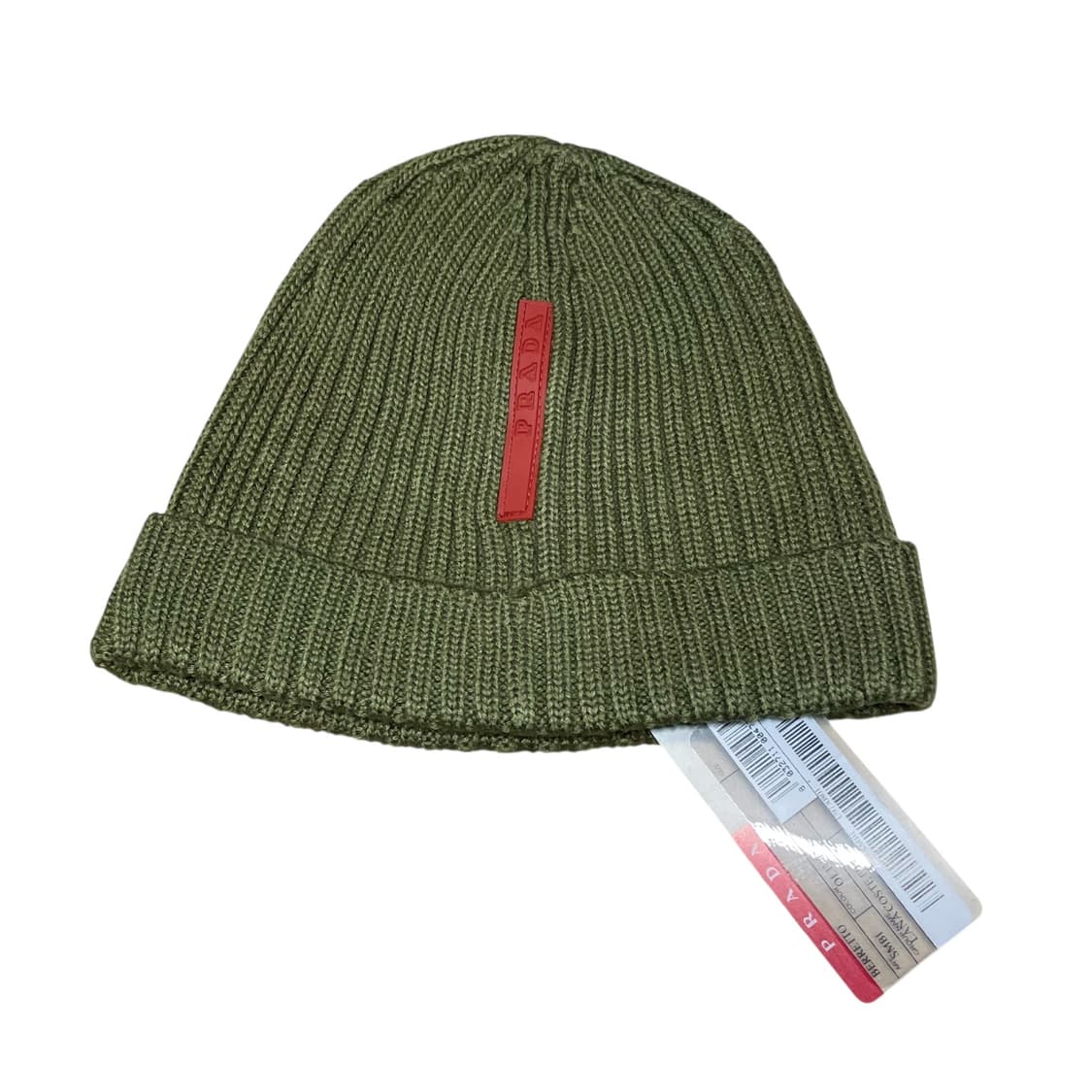 프라다 스포츠 레드 탭 비니 올리브 (미착용 새상품) 상품이미지1