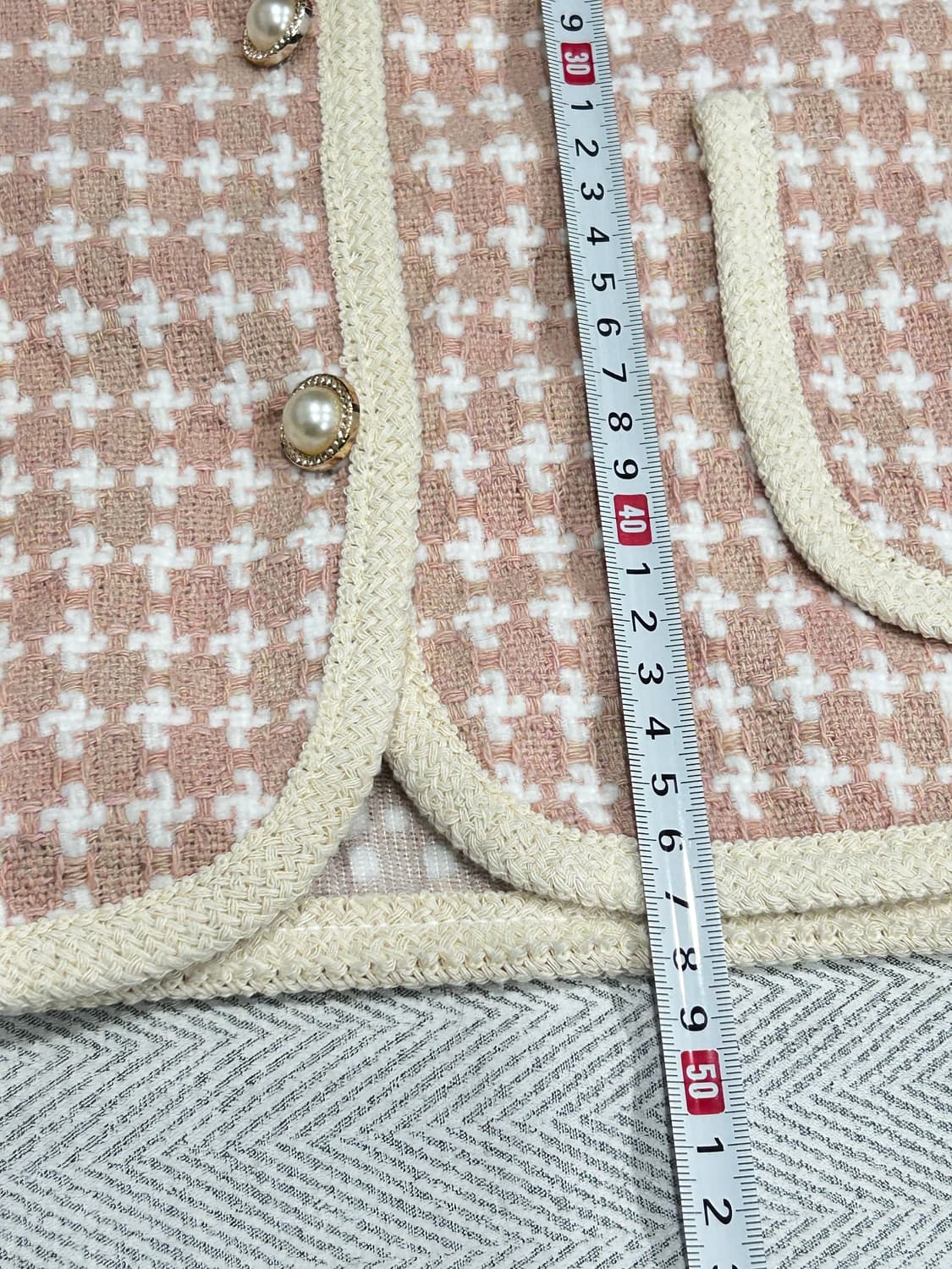 [F] 미엘로 인디핑크 하운드투스 트위드 자켓 가디건 여성 F 상품이미지10