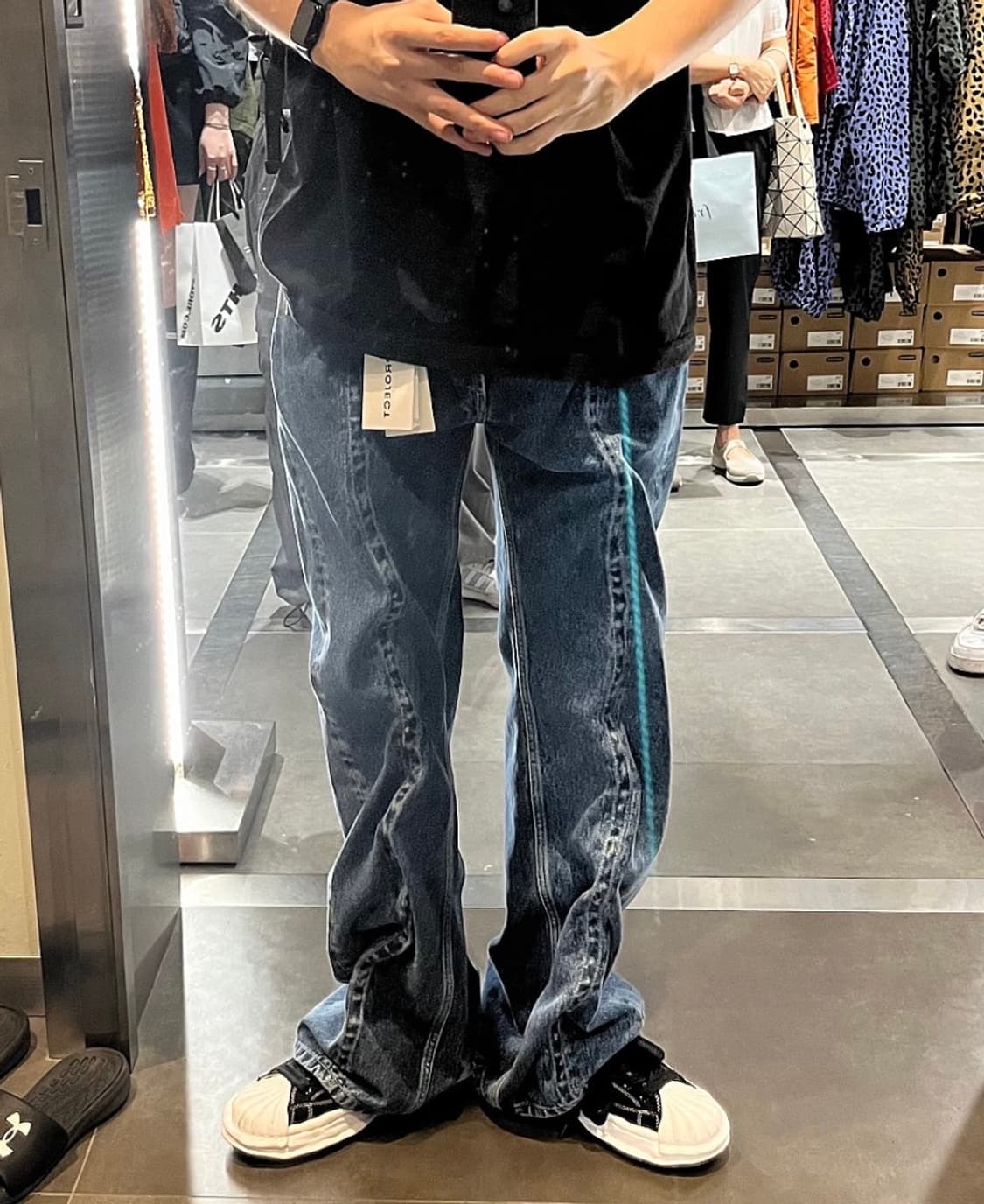 와이프로젝트 와이어 진 네이비 22FW 32사이즈 상품이미지1