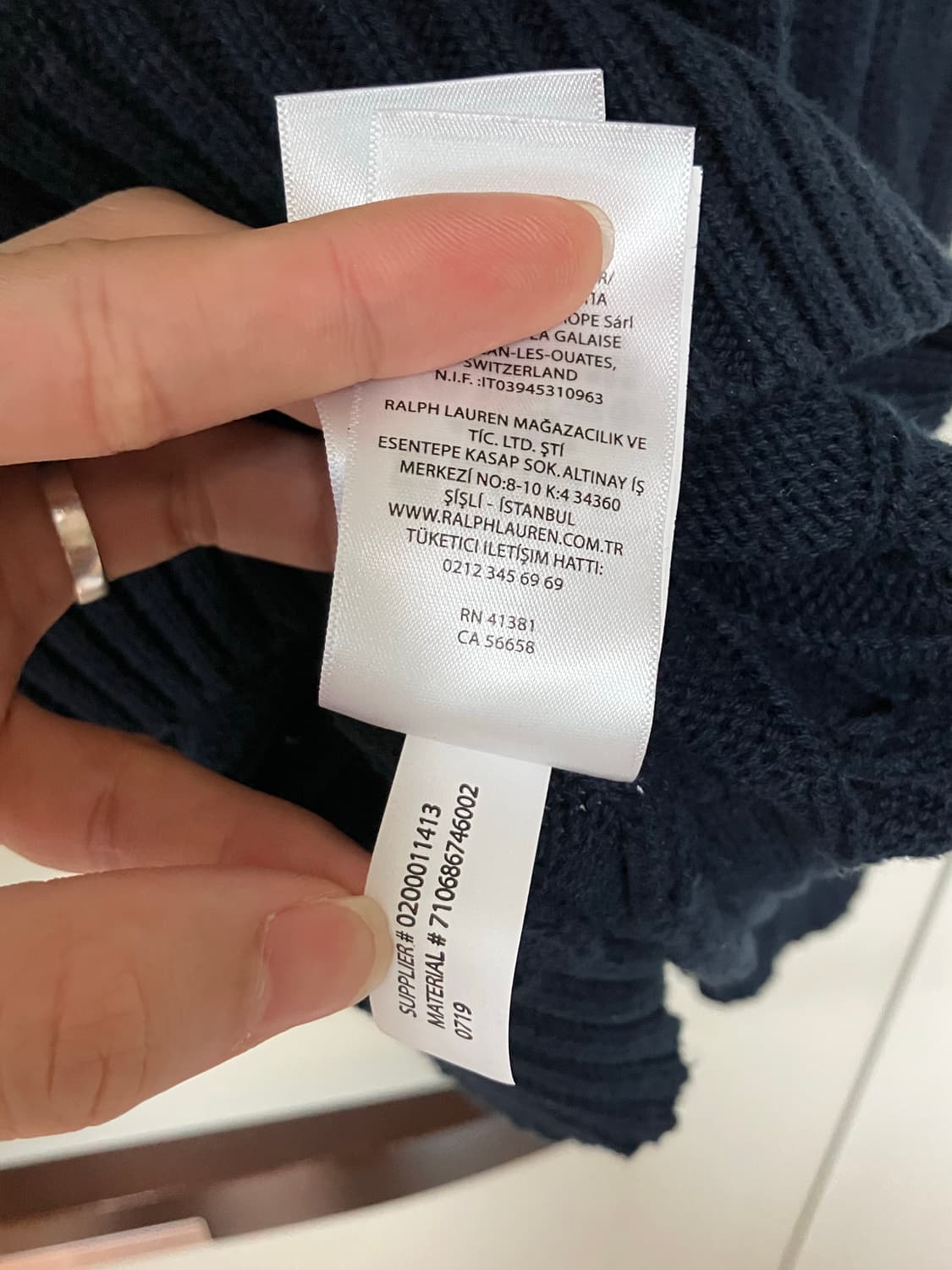 폴로 꽈배기 니트 네이비 L 판매합니다 상품이미지3