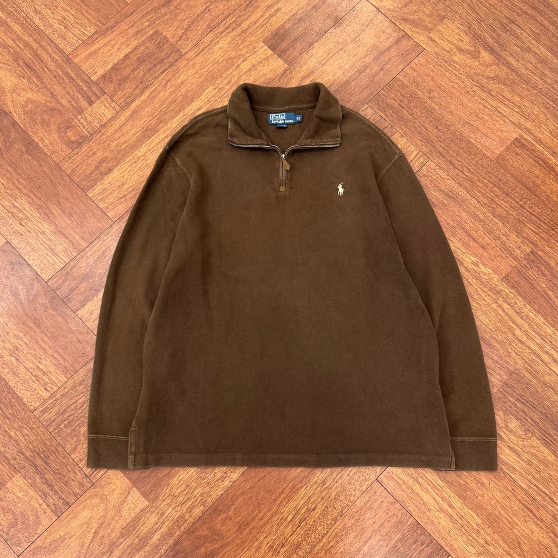 XL(110) 폴로 랄프로렌 브라운 반집업 티셔츠  상품이미지1