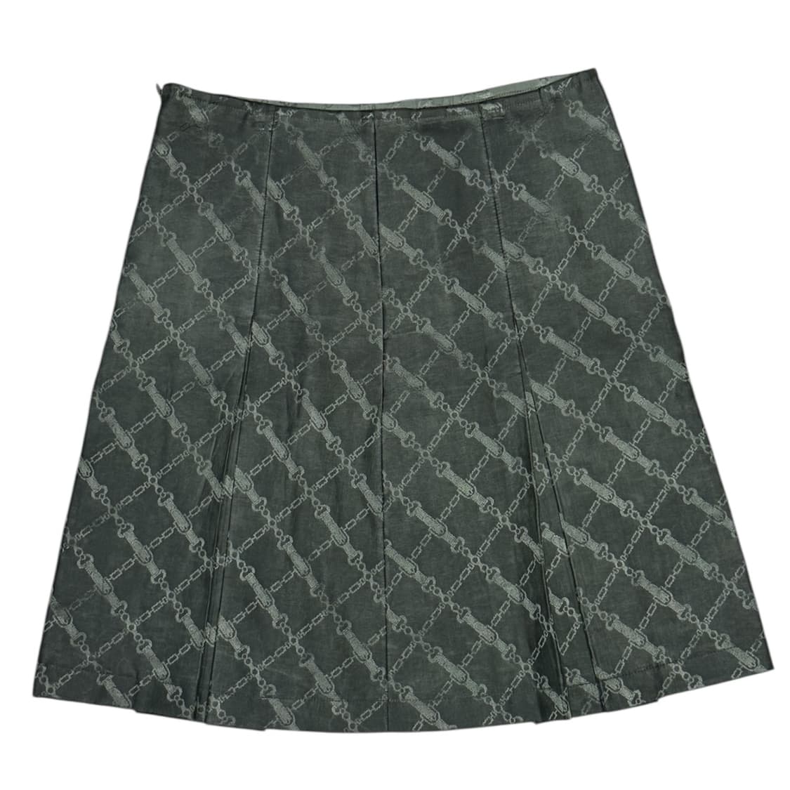 2000 준야 와타나베 새틴 원단 음각 쇠사슬 패턴 스커트 치마 상품이미지1