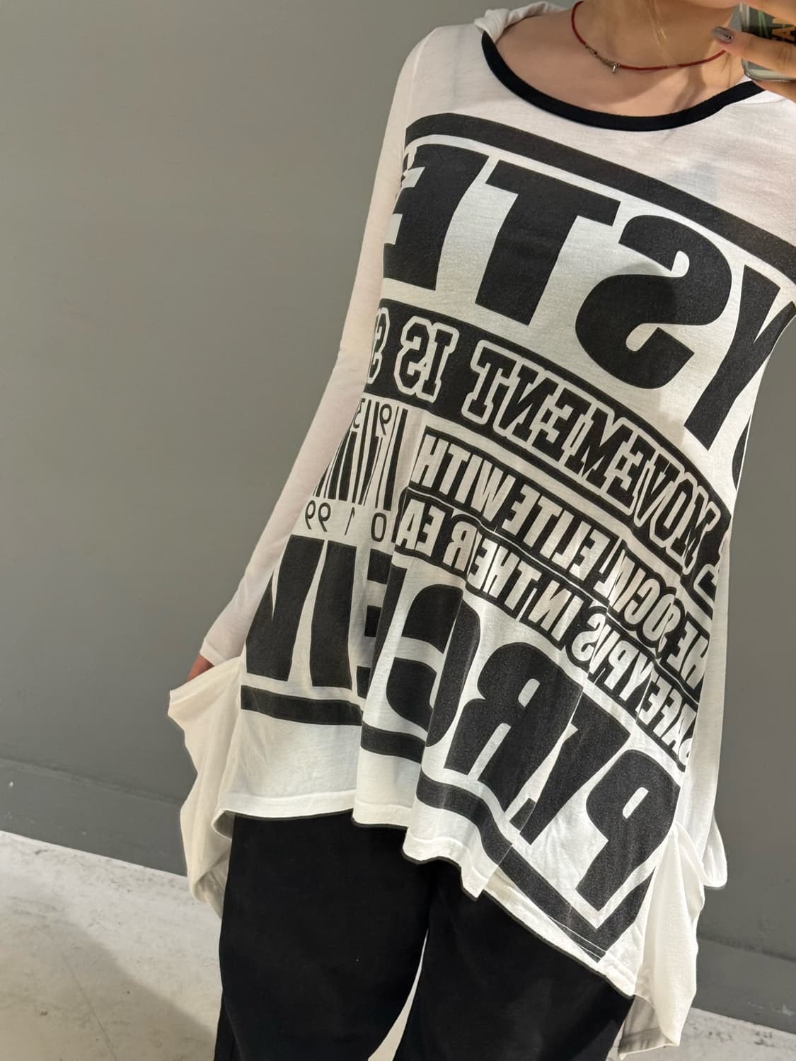 unbalance cutting lettering hood sleeve 상품이미지4