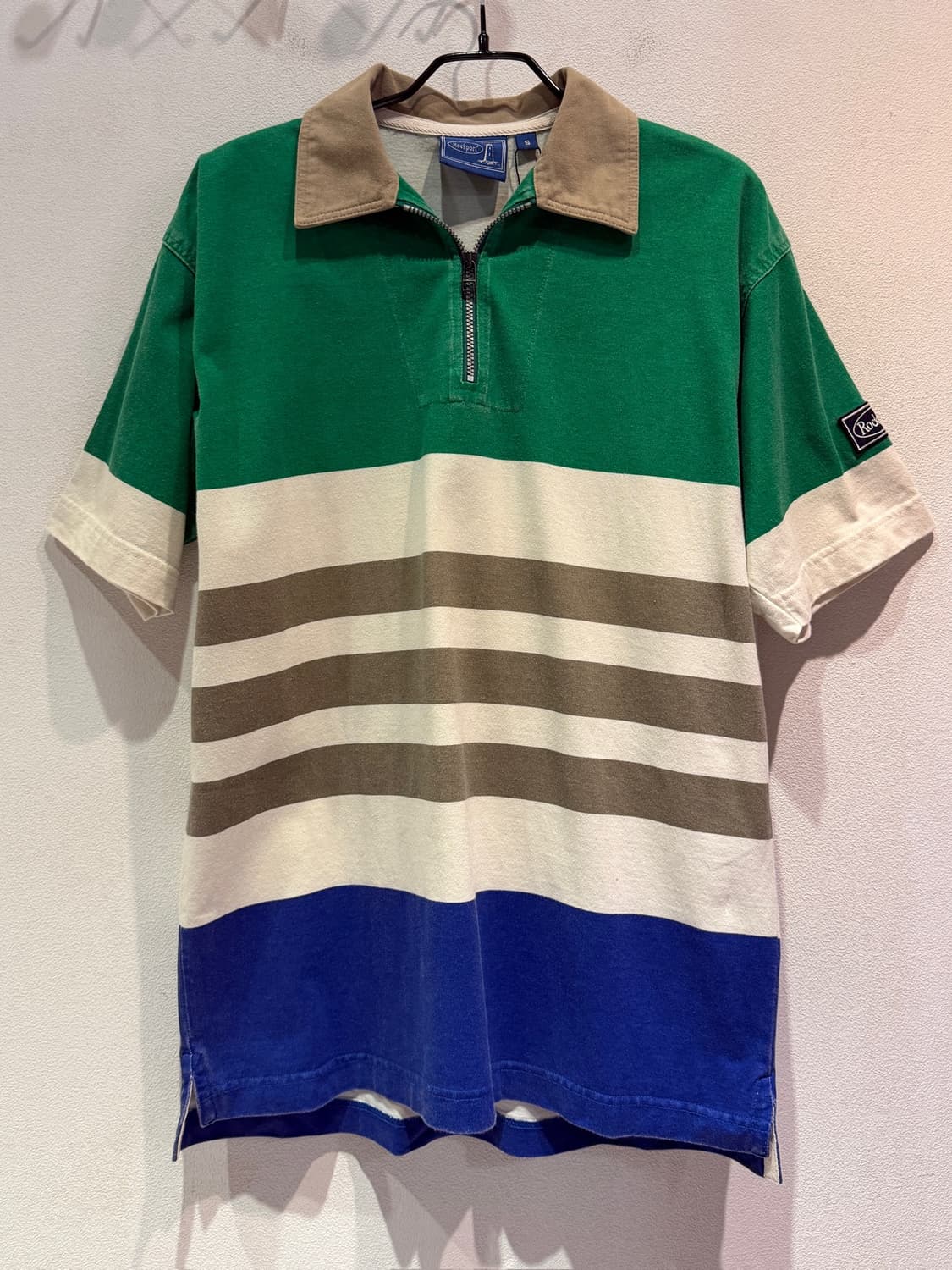 Rockport Striped Half-Zip Polo 상품이미지1