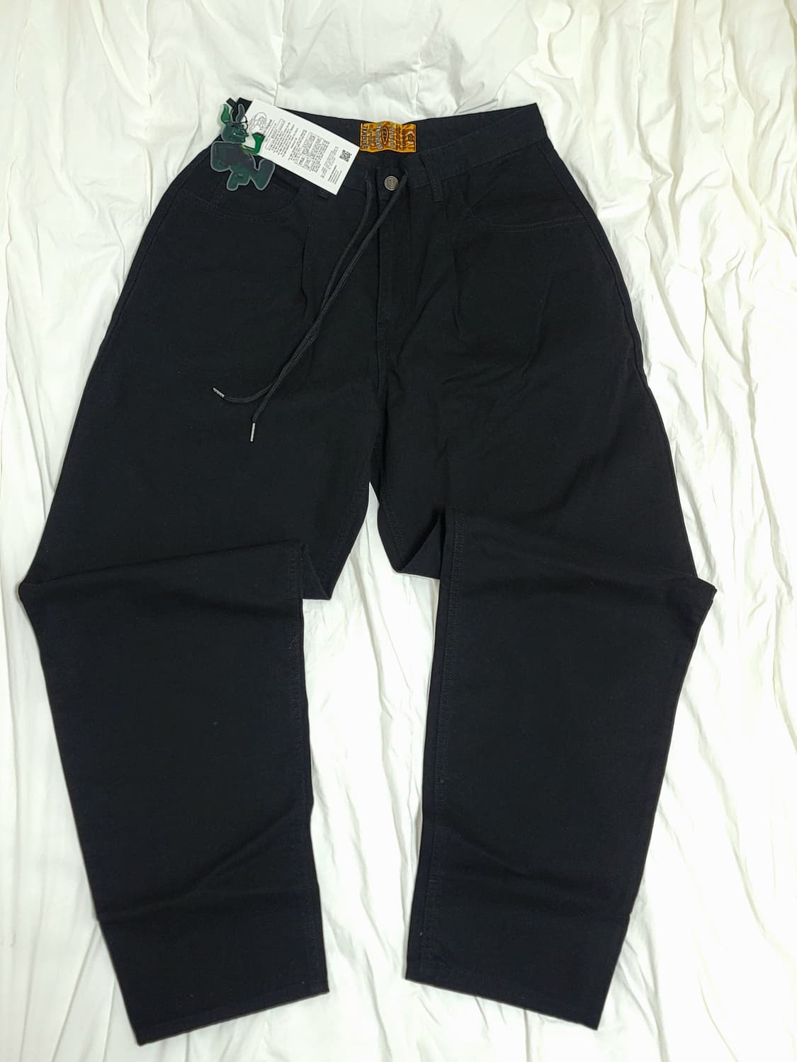 [새상품] 비에스래빗 미드90 배기 코튼 팬츠 블랙 M 상품이미지4