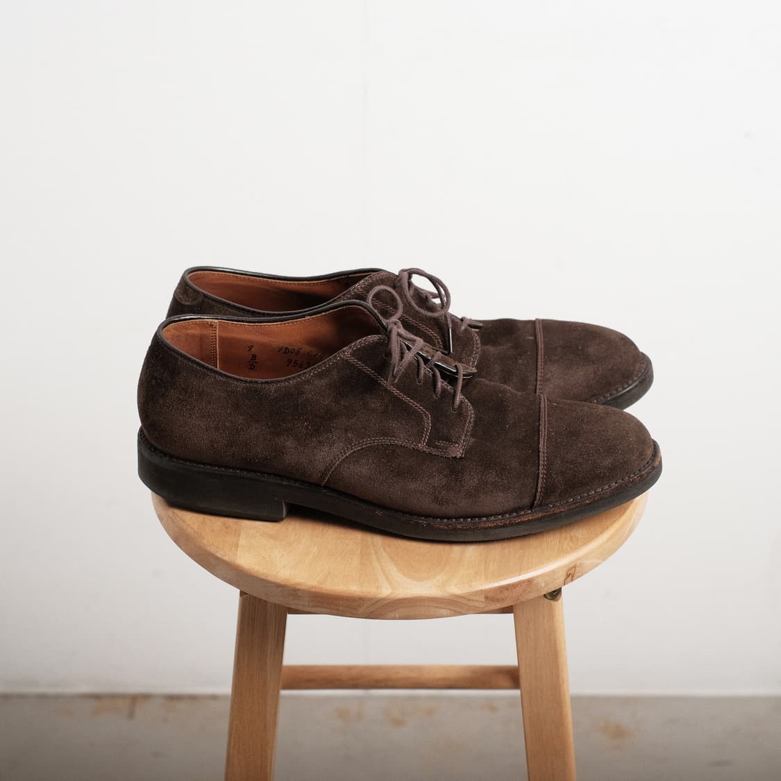 알든 9563S 9D(270사이즈) 다크브라운 스웨이드 스트레이트팁 더비 상품이미지5