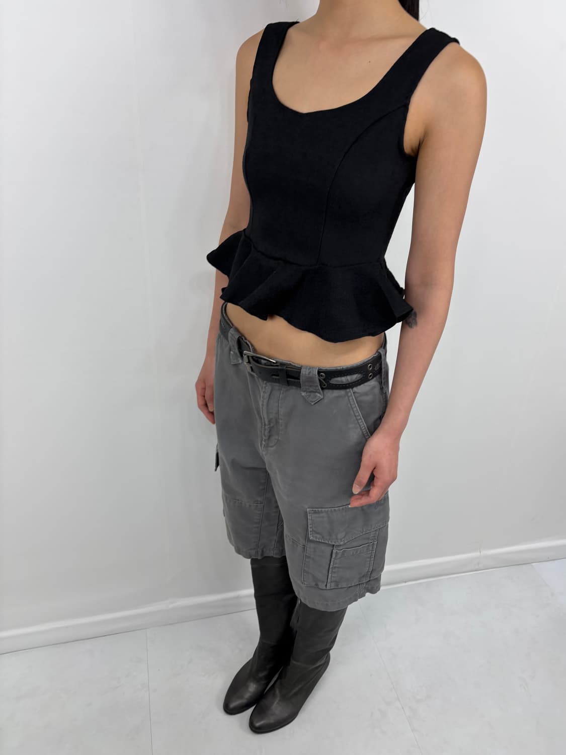 JACQUARD FLARED SLEEVELESS TOP 상품이미지2