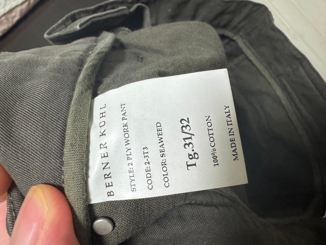 bernur khul work pants. made in Italy 상품이미지5