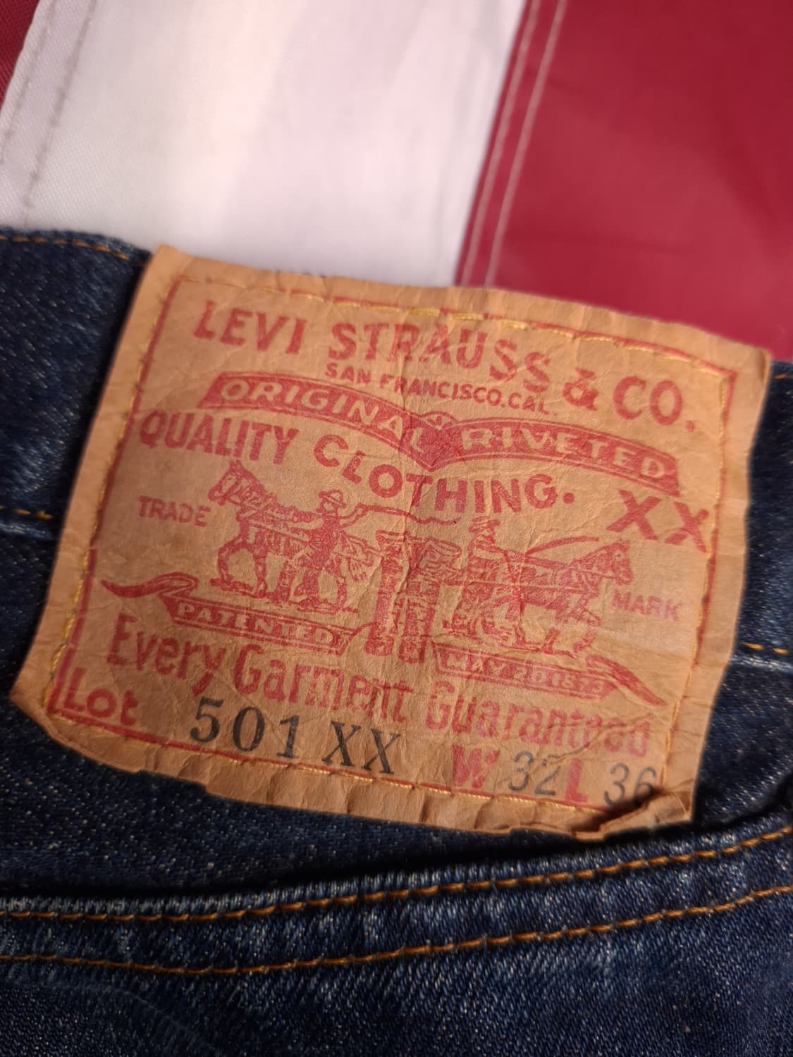 오리지날 미국제조 발렌시아 리바이스 501-XX 셀비지 데님진 상품이미지9