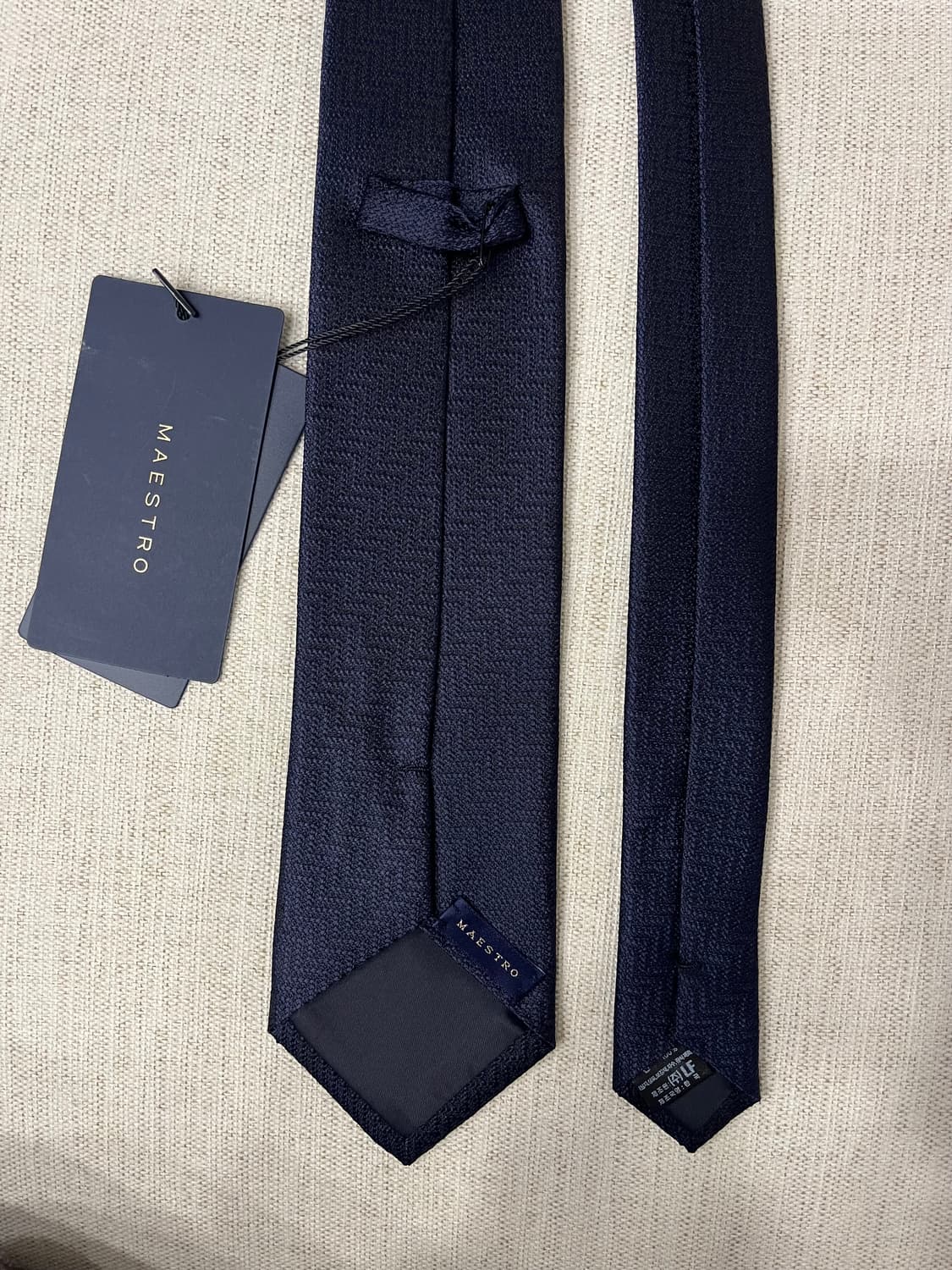 마에스트로 네이비 자가드 패턴 넥타이 상품이미지3