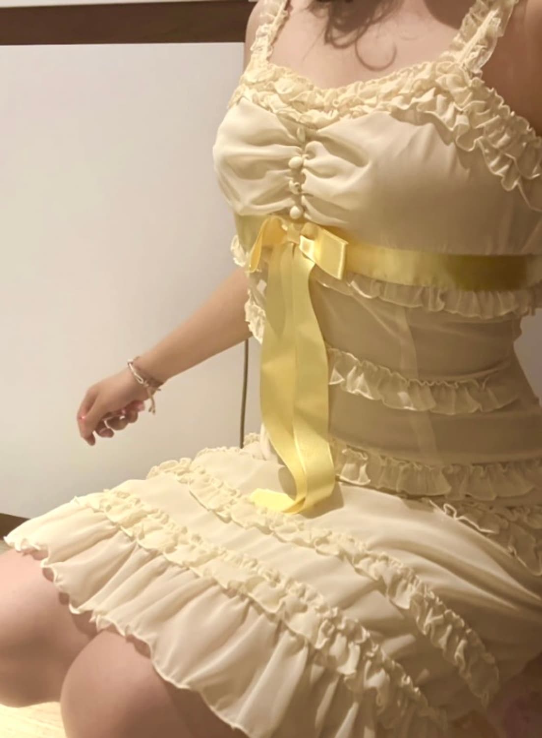 히메갸루 라떼갸루 갸루 프릴 리본 원피스 상품이미지1