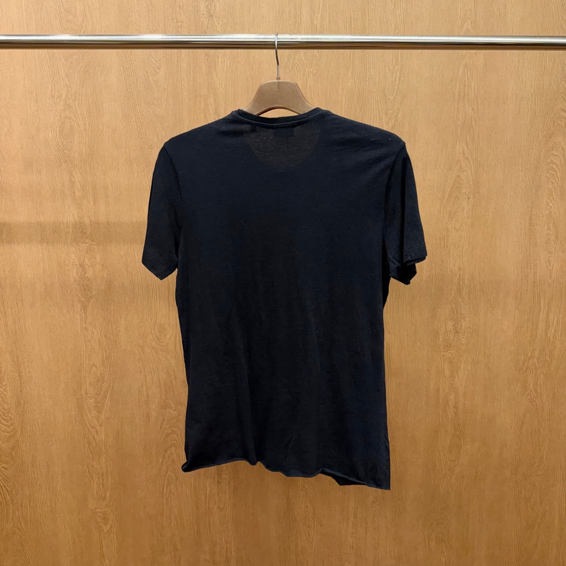 디젤 라운드넥 반팔 티셔츠 로고 자수 지퍼 디테일 블랙 상품이미지3