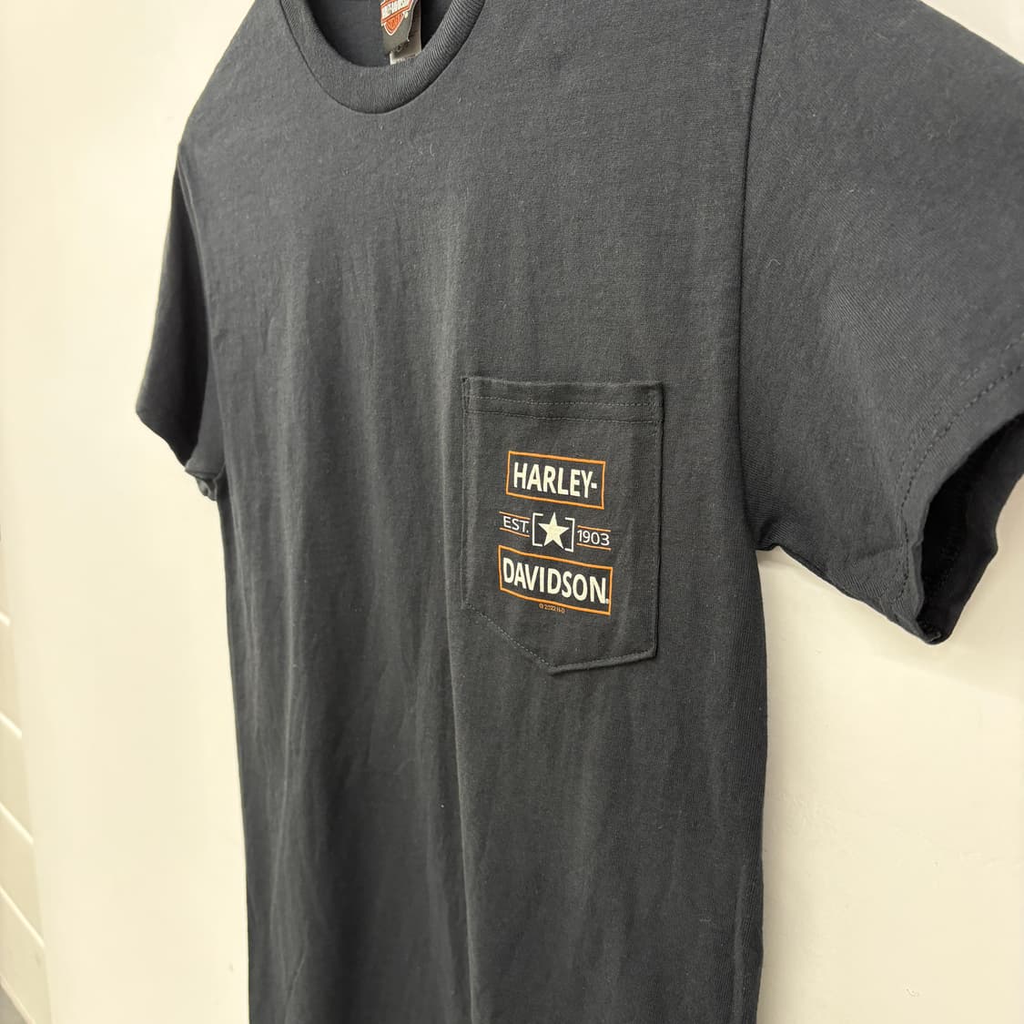 할리데이비슨 포켓 반팔 티셔츠 블랙 여성 S 상품이미지5