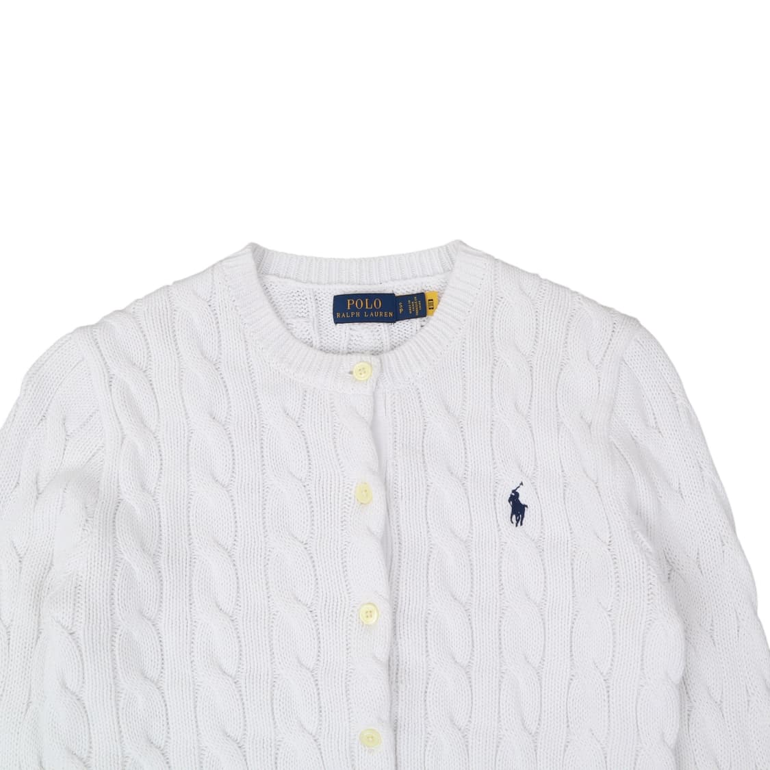 폴로 랄프로렌 QR 화이트 케이블 니트 가디건 상품이미지2