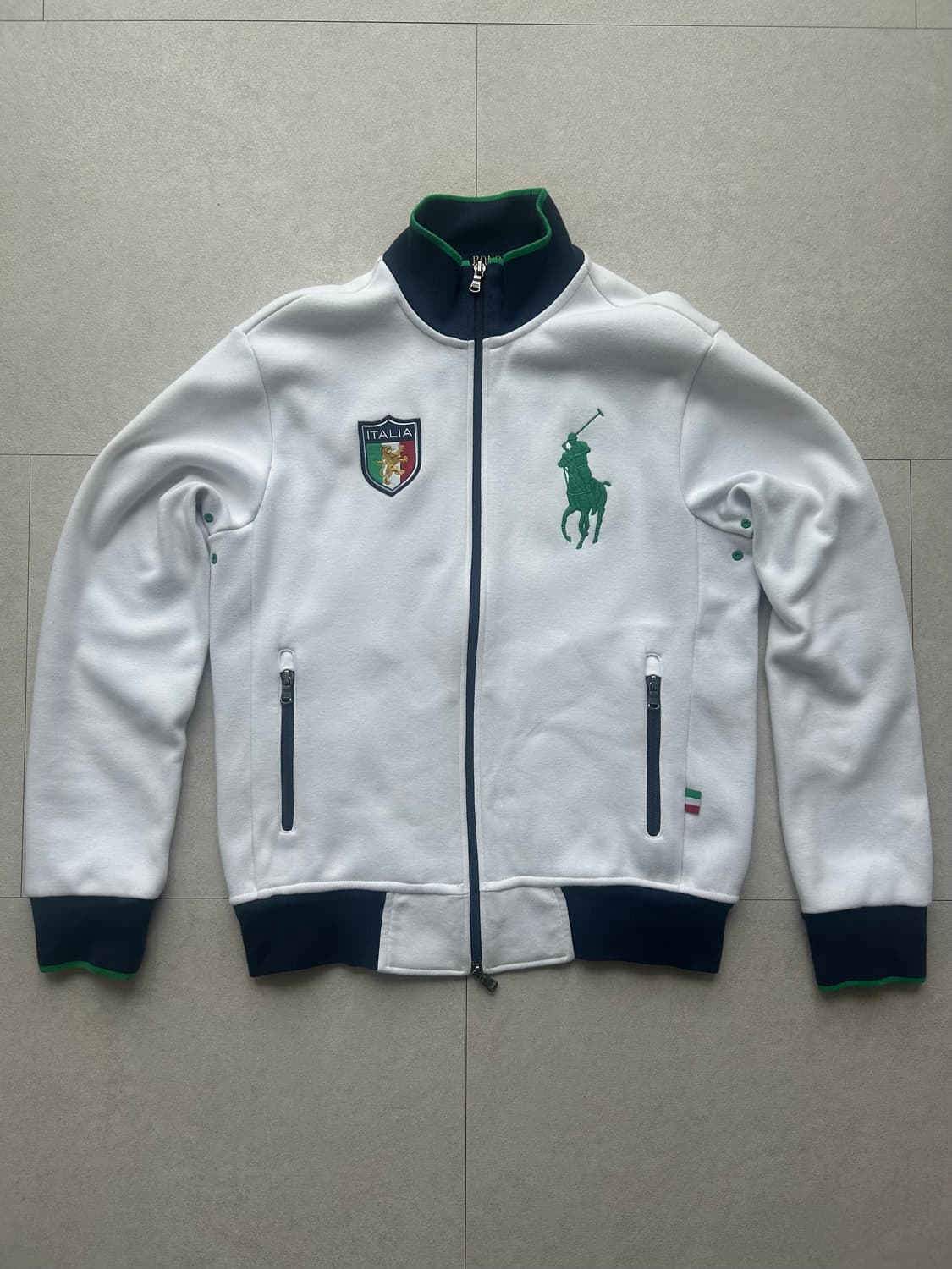 (유일매물) 폴로 빅포니 이탈리아 화이트 집업 져지 상품이미지1