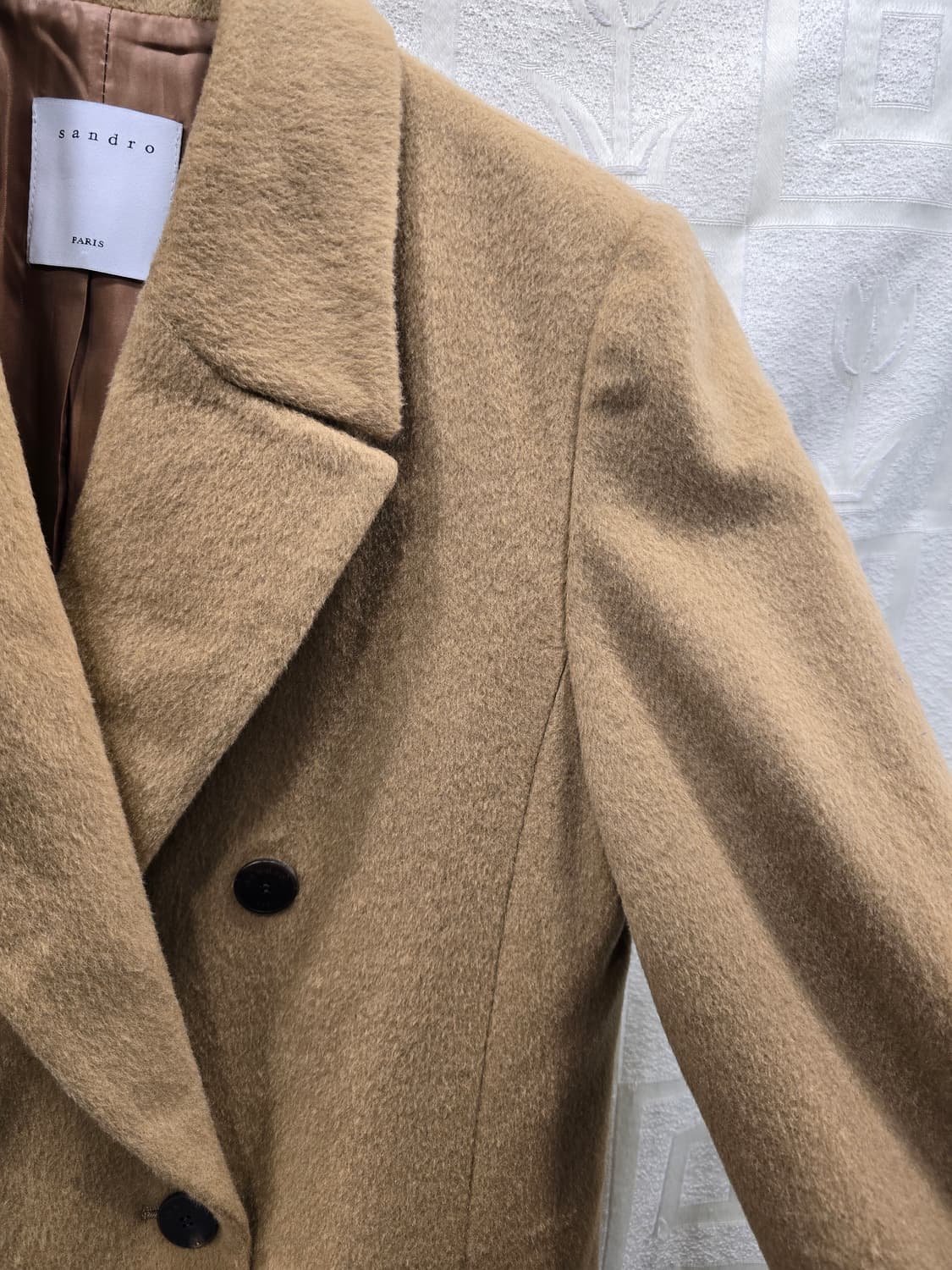산드로 Sandro 모+캐시미어  더블 브레스트 롱 코트 44~55 상품이미지3