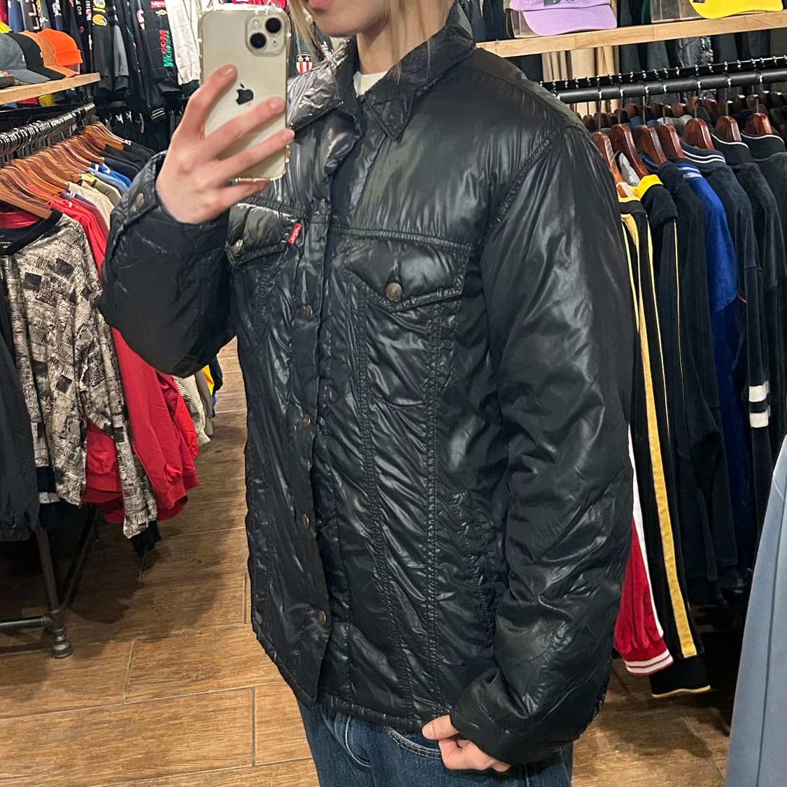 [HI] 리바이스 숏 패딩 블랙 상품이미지4