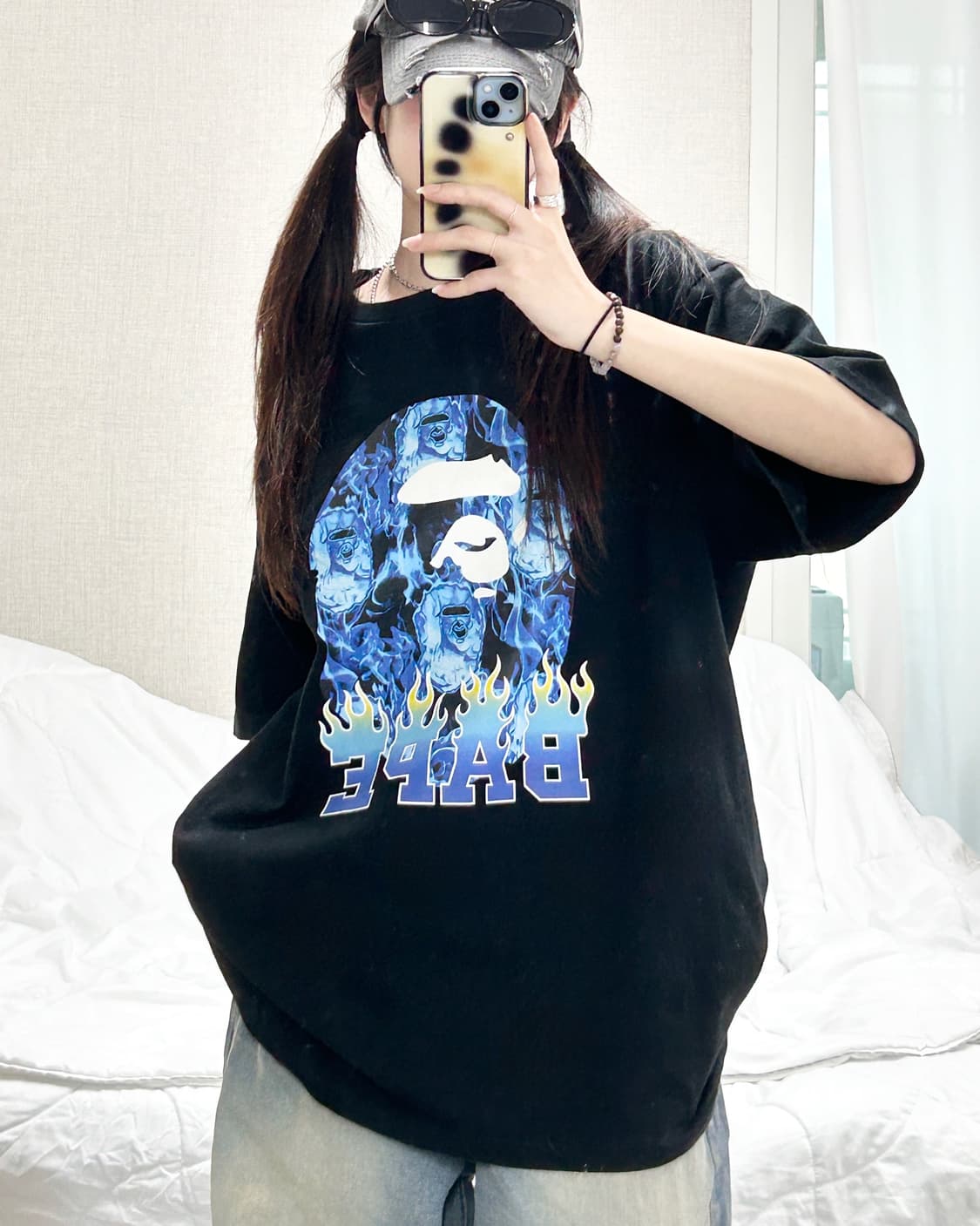 베이프 빅사루 플레임 반팔 상품이미지2