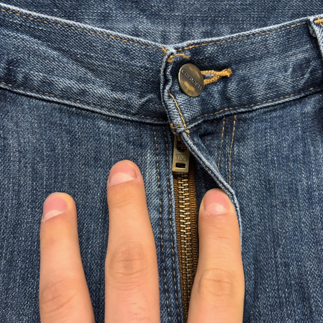 칼하트 오리지널 멕시코 생산 워시드 워크 데님 팬츠 N378 상품이미지6