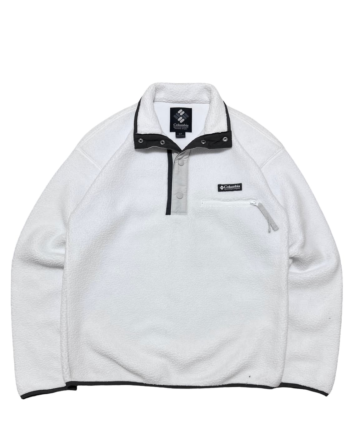 컬럼비아 흰색 반집업 플리스 상품이미지1