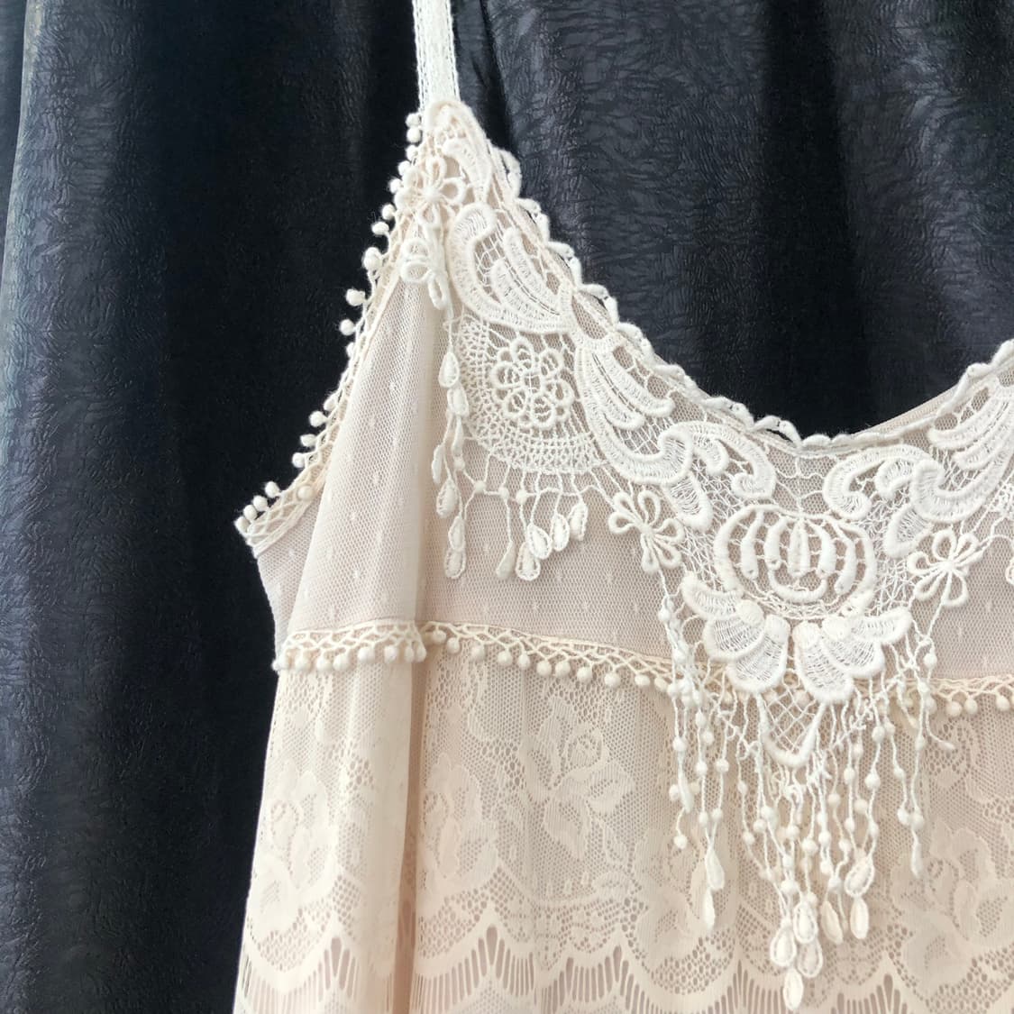 Vintage 💿 coward beige lace s 상품이미지2