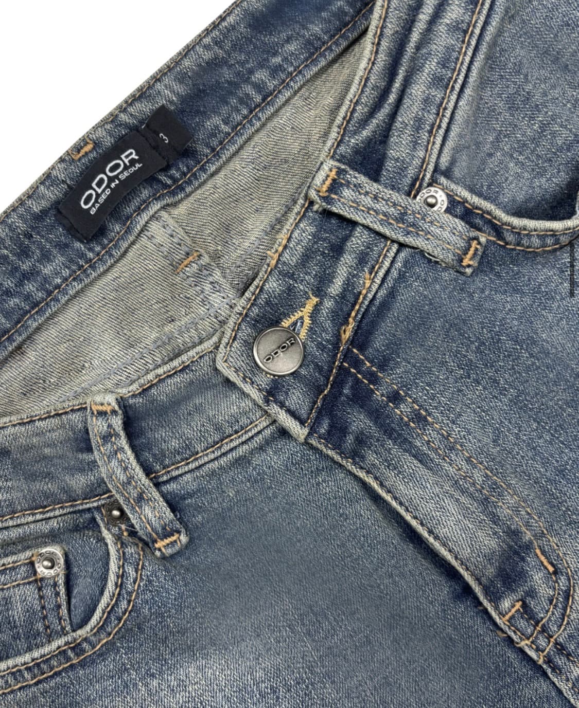 odor Vintage raw jean in blue 상품이미지8