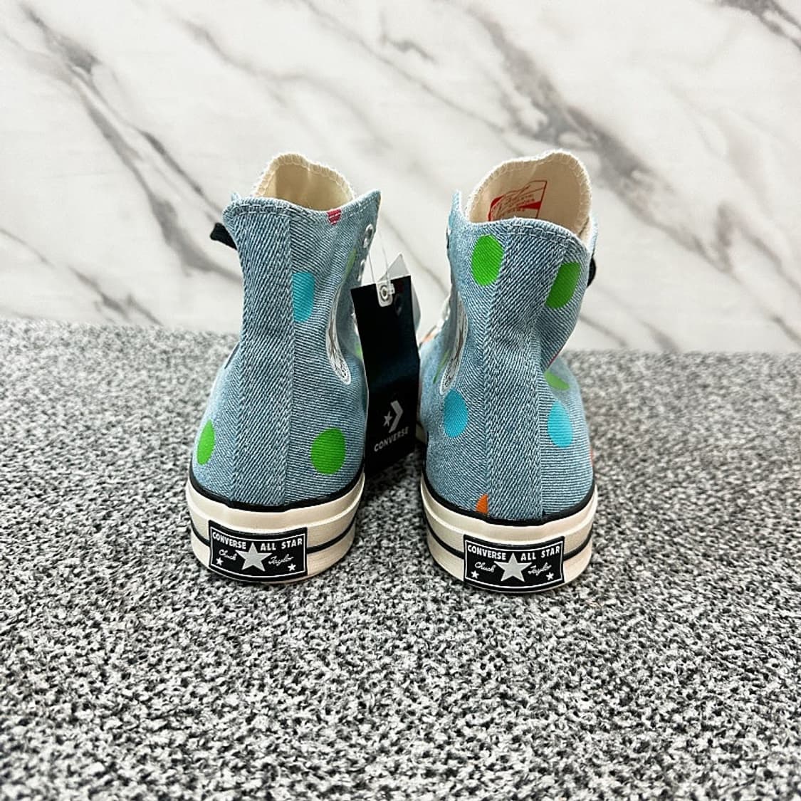 정품/새상품)컨버스 X 골프왕 콜라보 남성 척 70 폴카 하이 스니커즈 상품이미지5