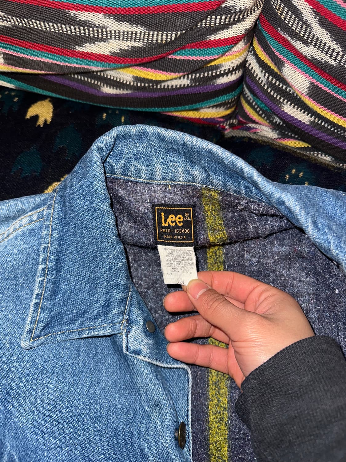 90’s Lee Rider denim blanket trucker JK 상품이미지10