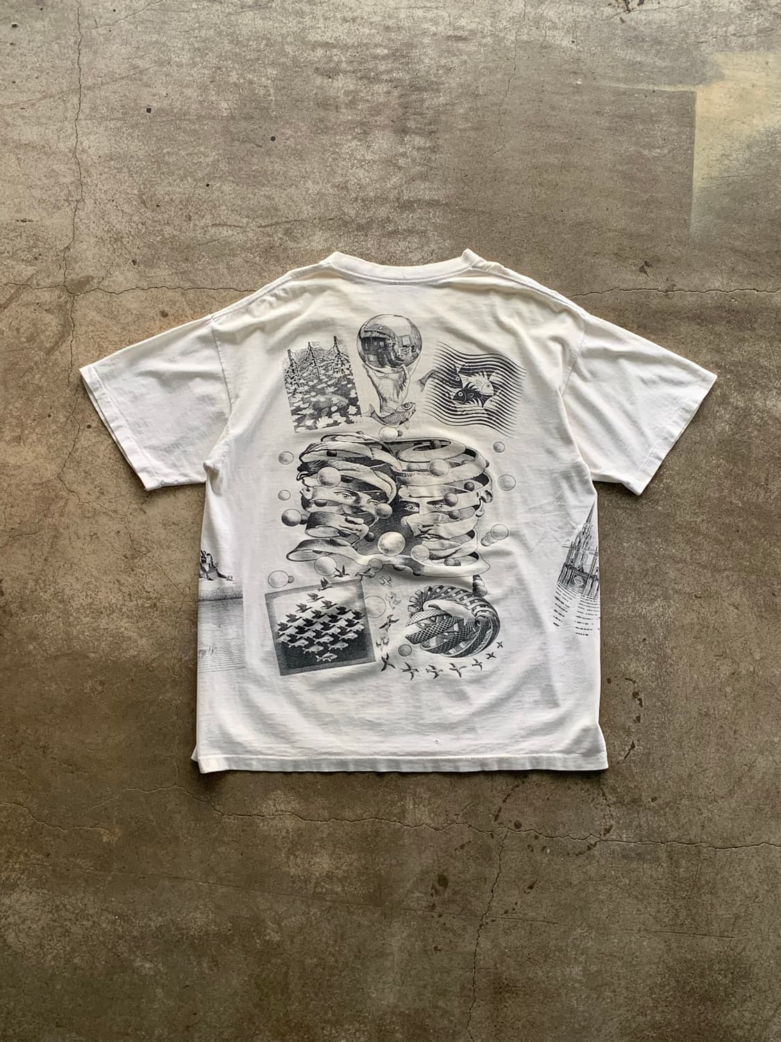 1991 M.C. Escher 아트웍 프린팅 티셔츠 상품이미지7