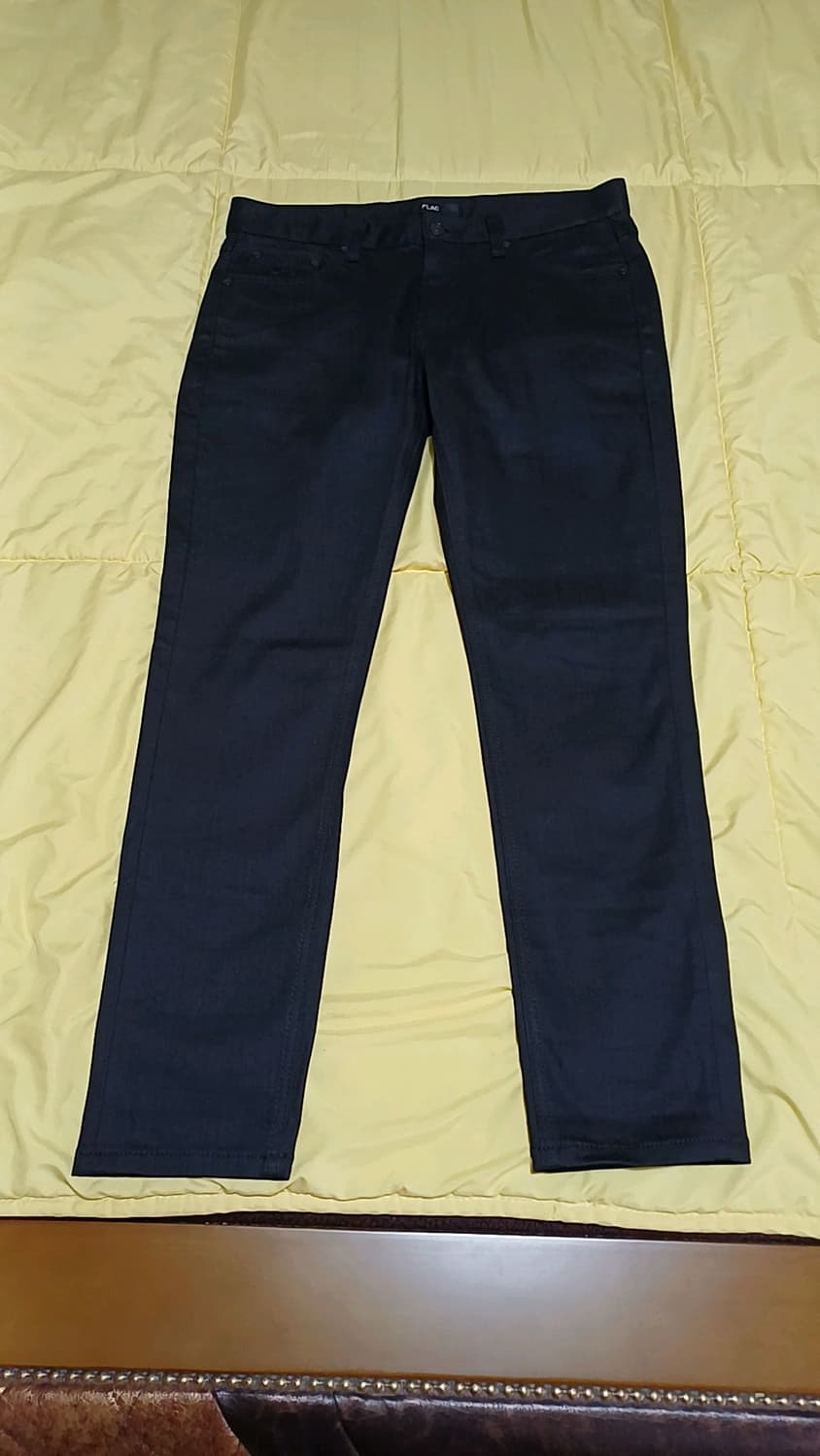 플랙 스판슬림블랙진 33인치 기장100 상품이미지1