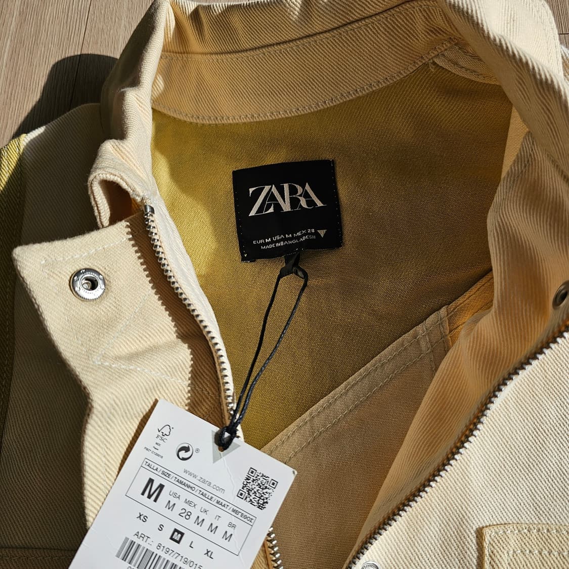 M 새제품) 자라 패치워크 개버딘 재킷 8197/719 오버핏 체감 L~ 상품이미지6