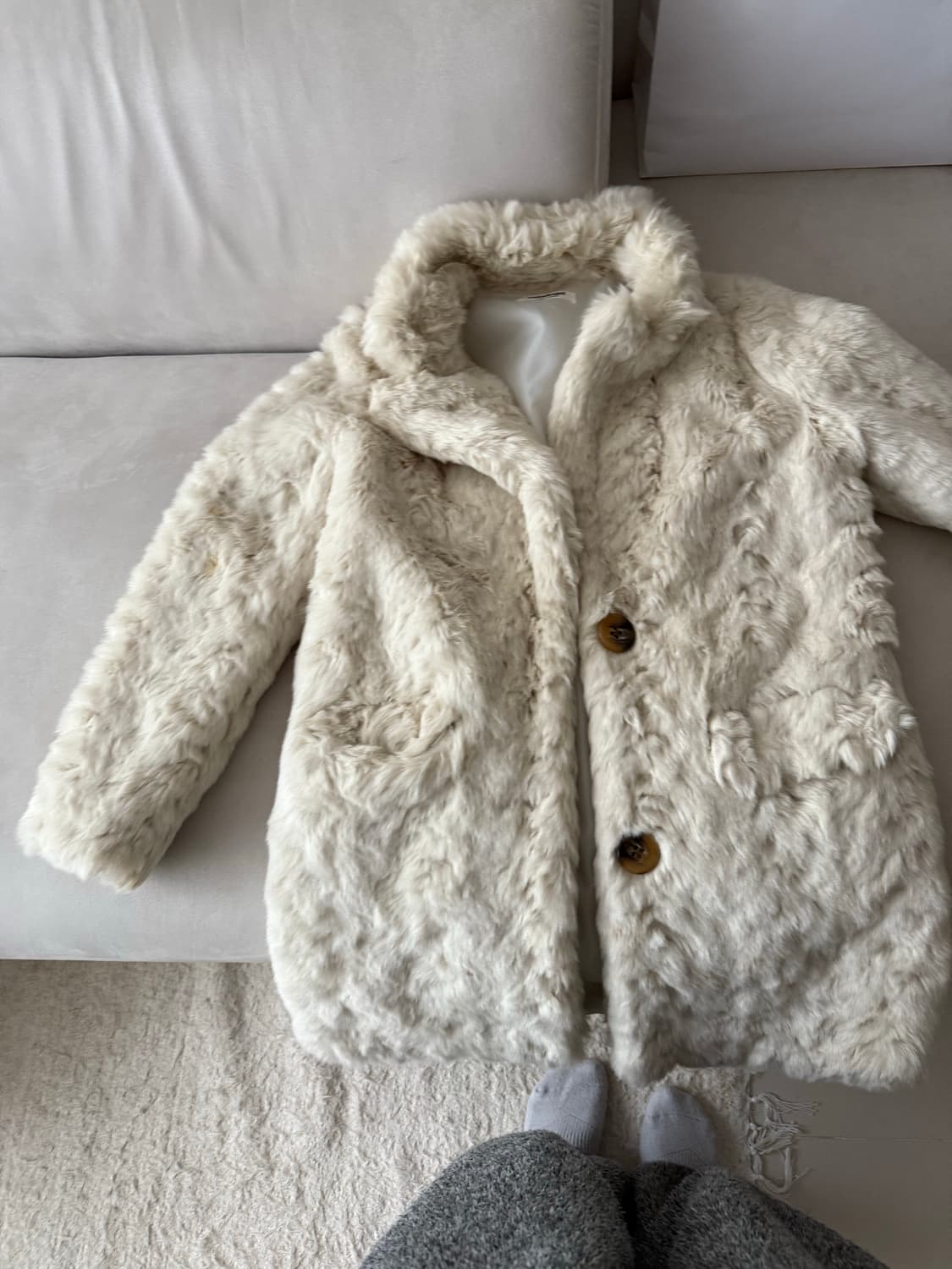 아이보리 퍼코트 상품이미지2