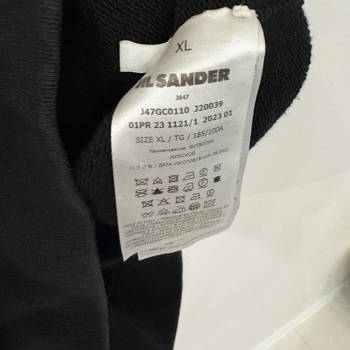 질샌더 블랙 반팔 맨투맨 티셔츠 XL 상품이미지6