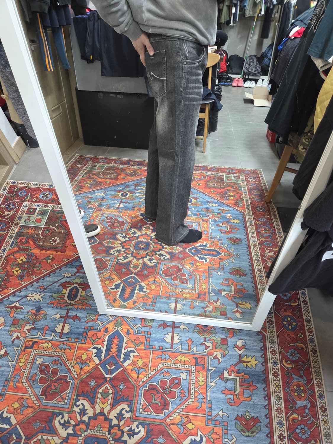 마인드브릿지 빈티지워싱 그레이 부츠컷 데님팬츠 33 상품이미지7