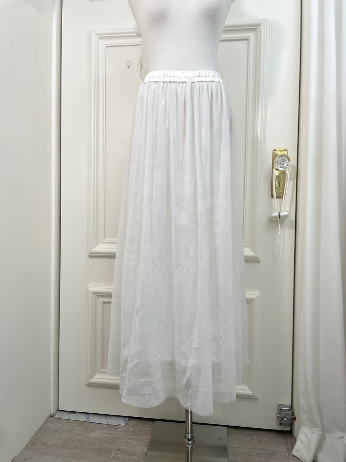 white tule banding long skirt(size-L) 상품이미지5