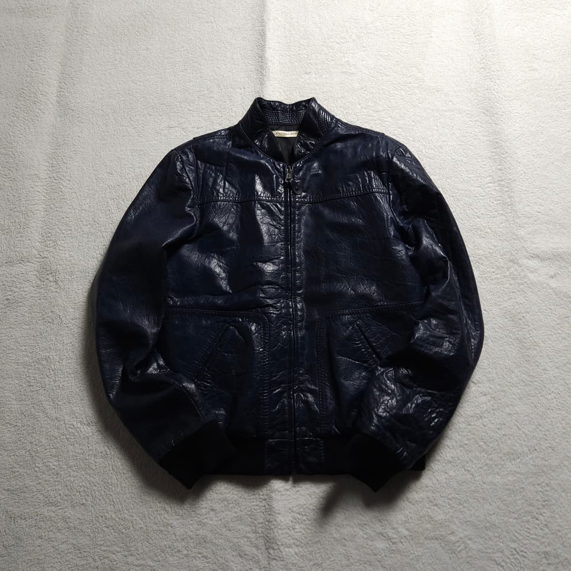 발렌시아가 크링클 램스킨 라이더 블루종 다크 네이비 상품이미지1