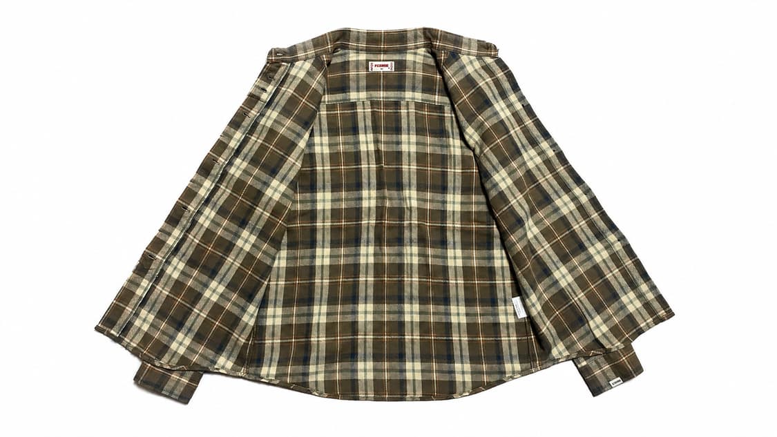 JPN 일본 빈티지 y2k 모리걸 맥그리거 올리브 플란넬 체크 셔츠 M 상품이미지3