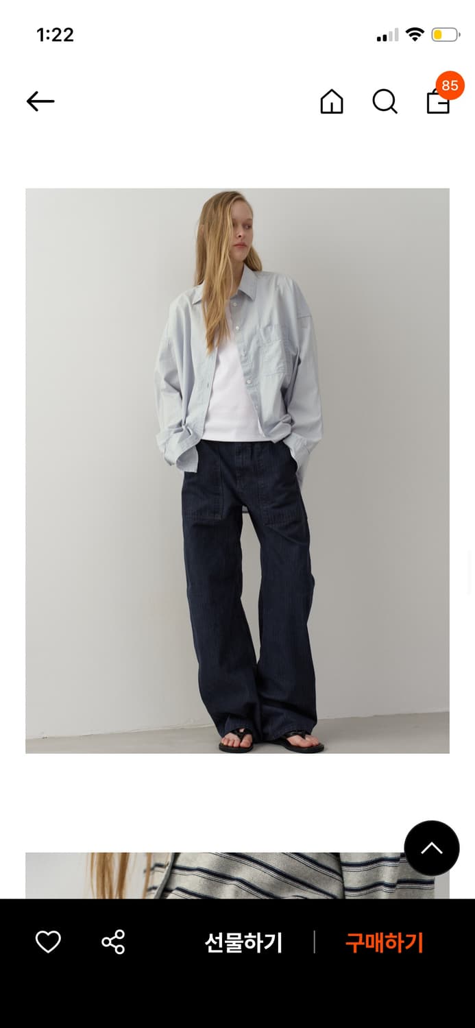 파사드패턴 데님 라운드 워크 팬츠 _ 빈티지 미드나잇 상품이미지4