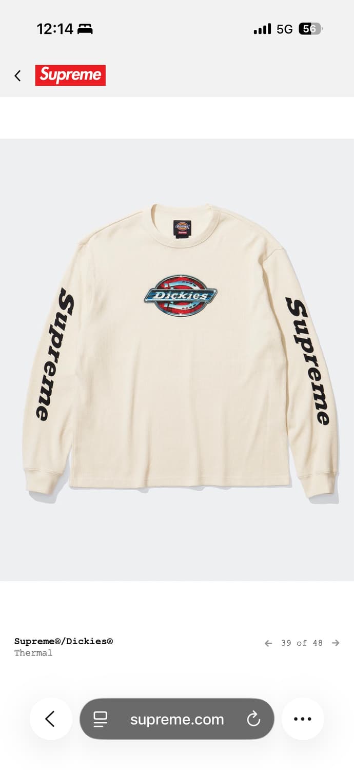 Supreme x Dickies Thermal Natural - 25FW 상품이미지1