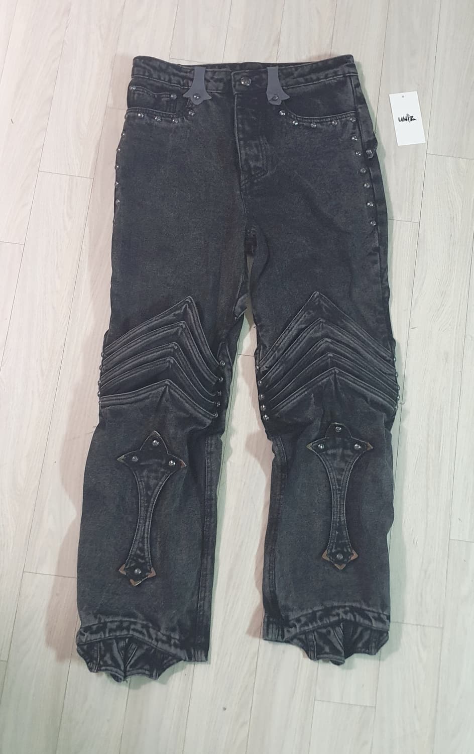 UNIZ WORLD Knight pants Grey washed 상품이미지4